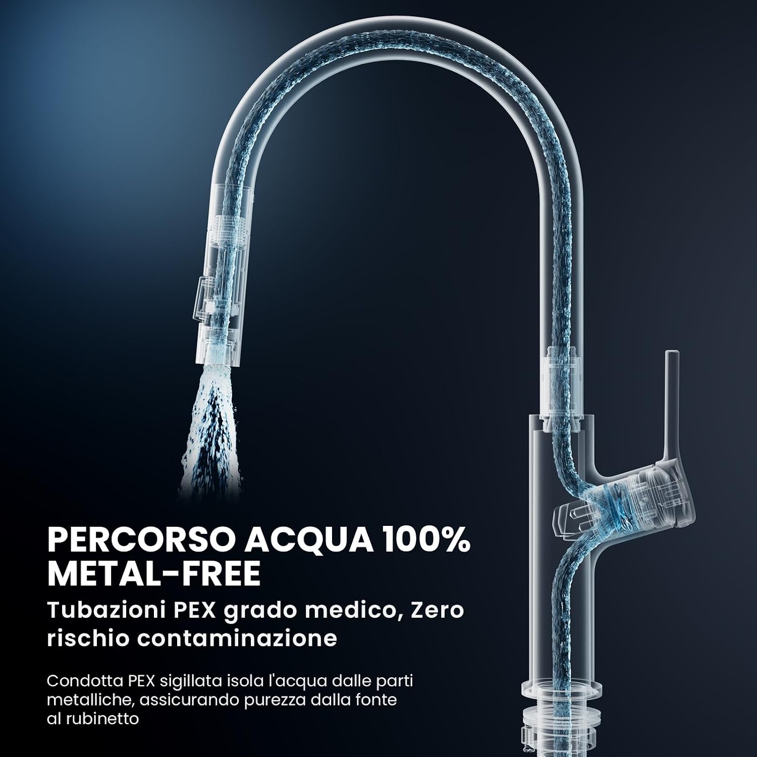 Detalle 2 de CECIPA Rubinetto Cucina con Doccetta Estraibile 40 cm