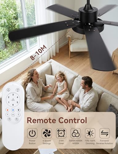 Thumbnail 3 de Aigostar Ventilador de Techo con Luz 52" – Luz LED, Motor DC Reversible y Control remoto