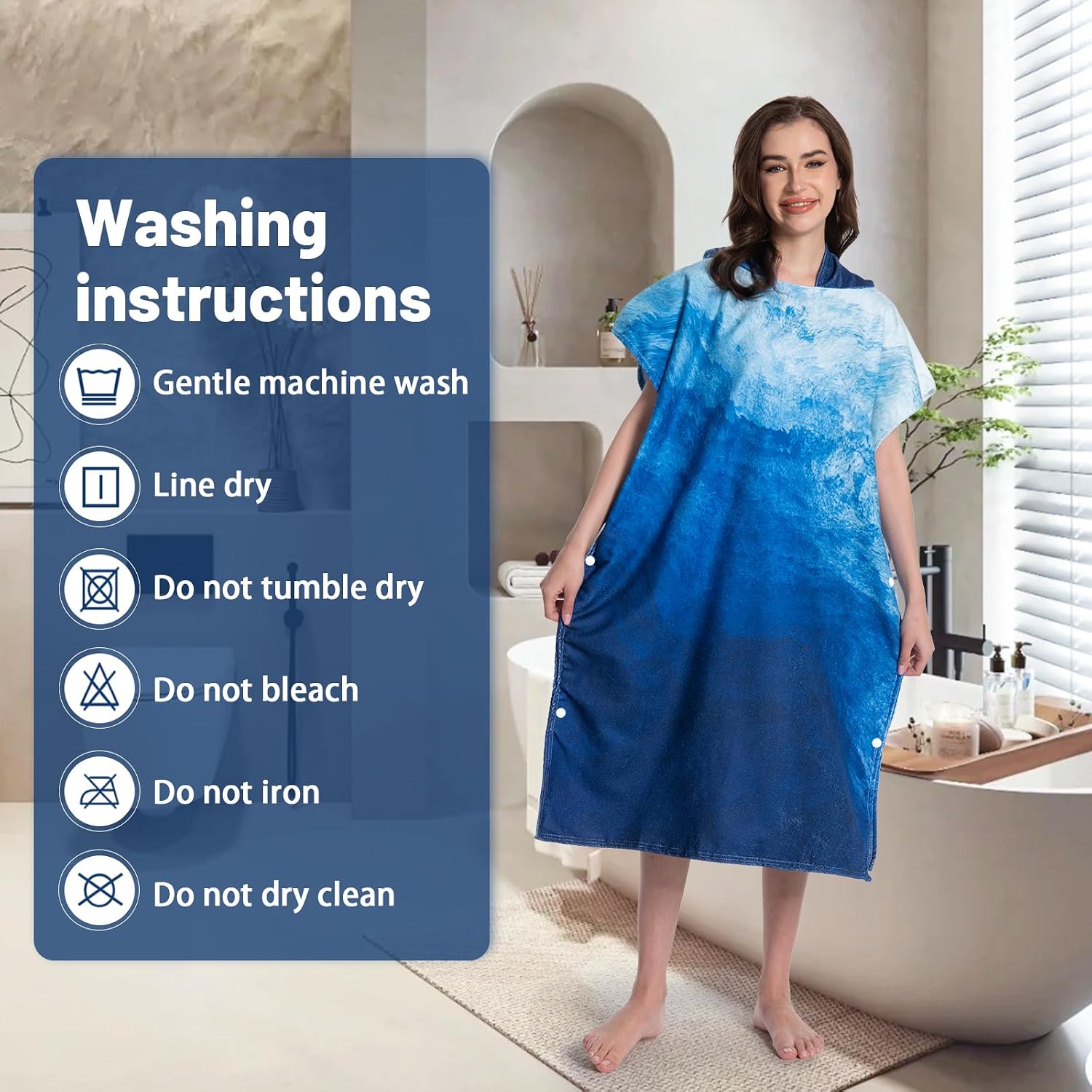 Thumbnail 6 de MOKANI Changing Robe: Hooded Towel Poncho for Swimming, Beach and Surf