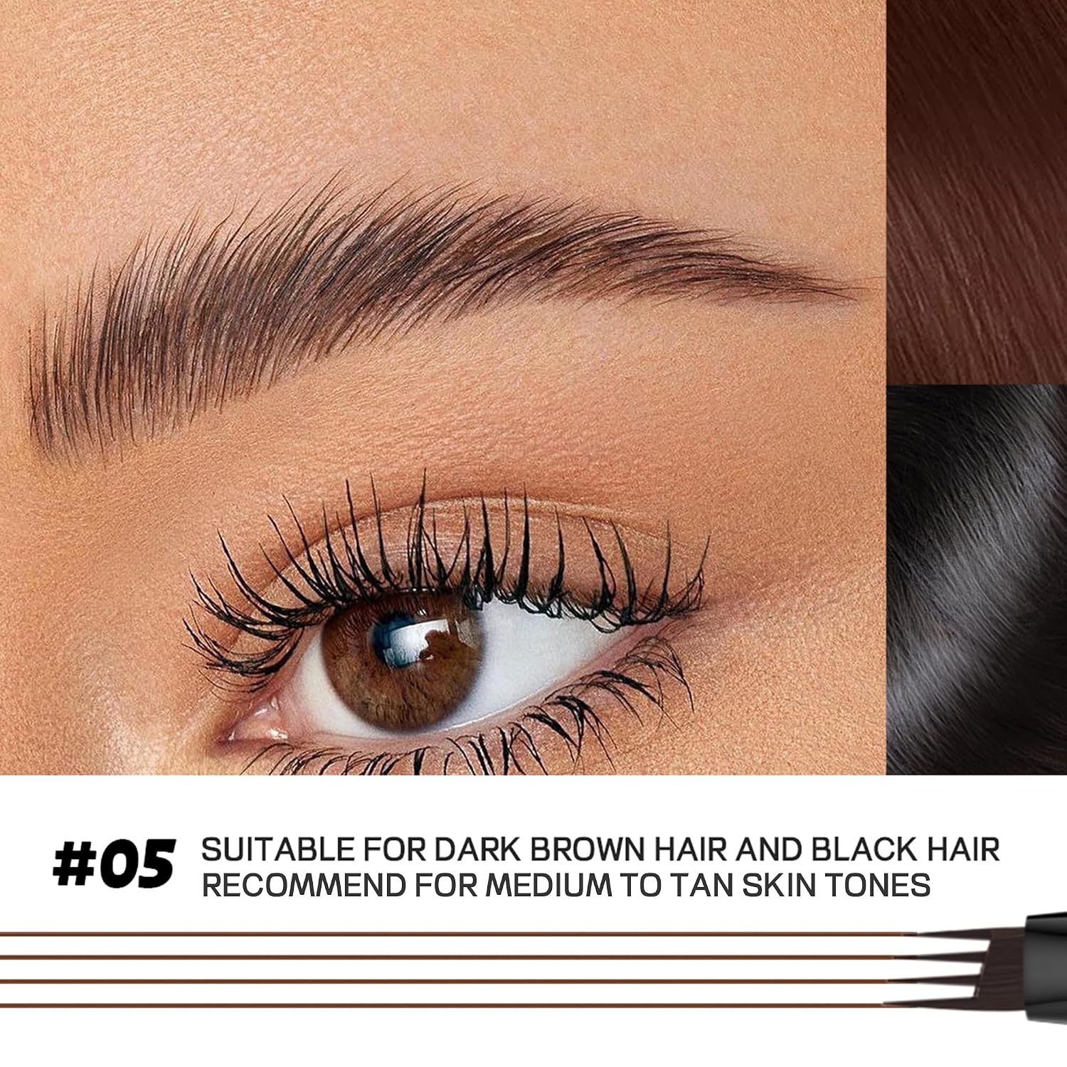 Thumbnail 2 de Espoce 2 Pack Eyebrow Pen: Waterproof Microblading Style Brow Pencil in Dark Brown