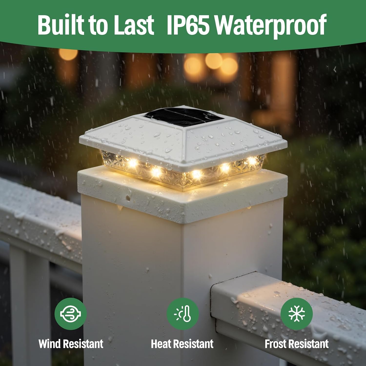 Detalle de JOFIOS Solar Post Cap Lights, 6-Pack