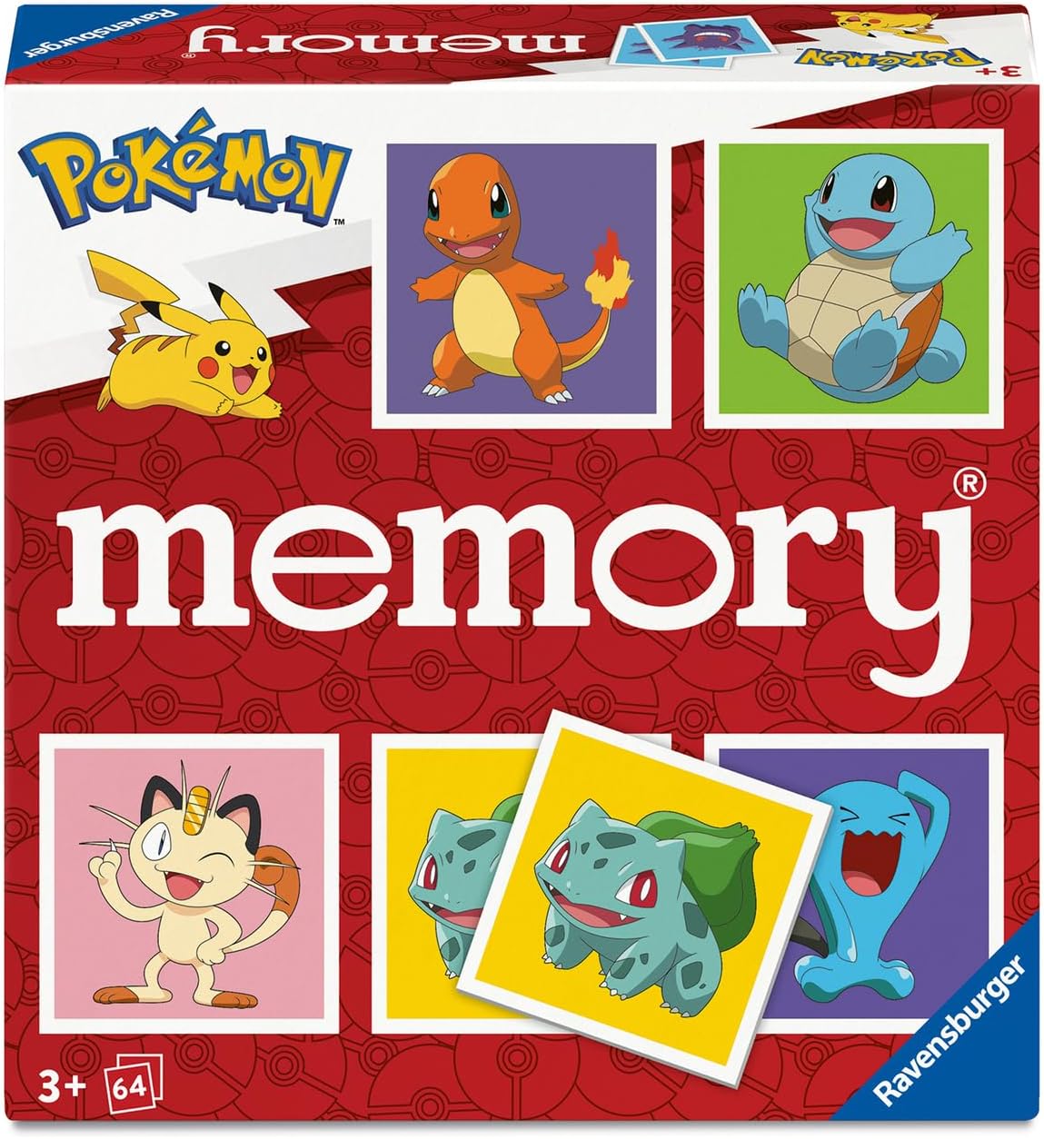 Detalle de Ravensburger Memory Pokémon 24853 – Das Gedächtnisspiel mit 64 Karten