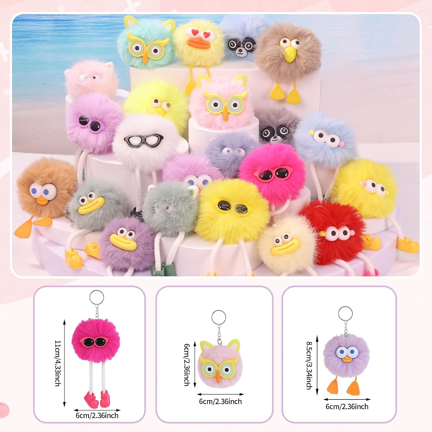 Detalle de OMyFav 24-Piece Easter Plush Keychain Party Favors (Easter Egg Filler Toys)