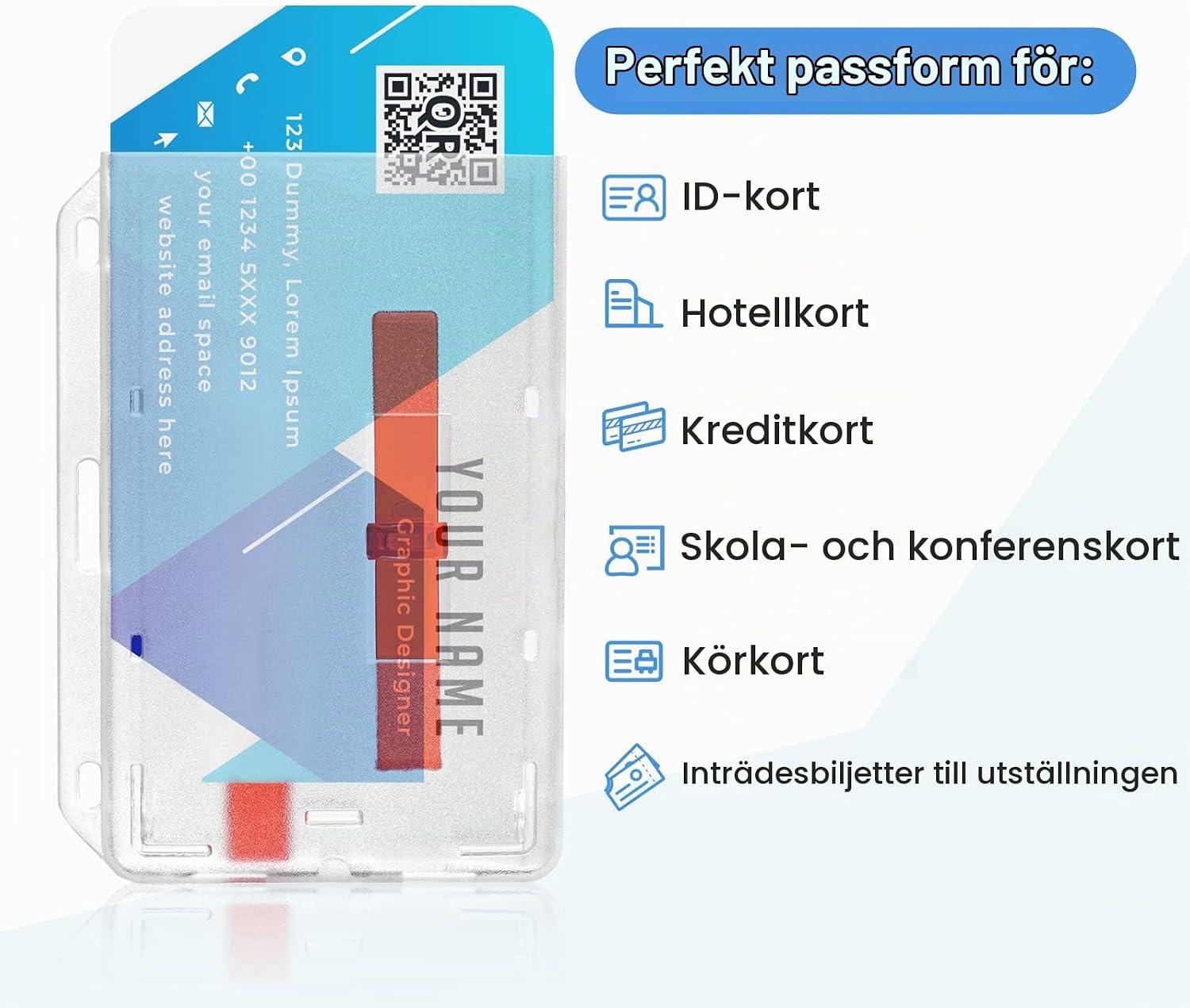 Detalle de Vicloon utdragbar ID-korthållare för två kort i röd polykarbonat