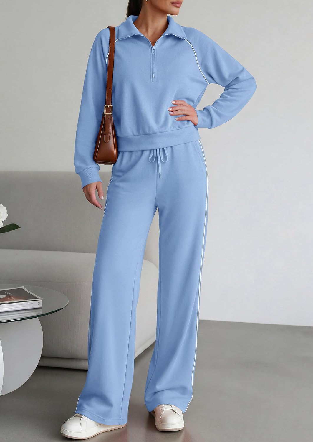 Thumbnail 5 de PRETTYGARDEN 2-Piece Half-Zip Tracksuit XS–XXL