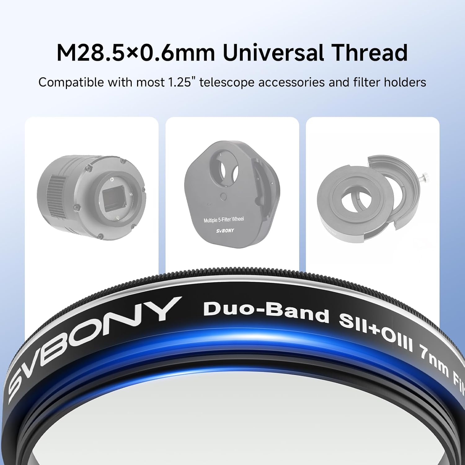 Detalle de Svbony SV220 filtro per telescopio SII e OIII a doppia banda da 1,25" (7 nm, OD5)