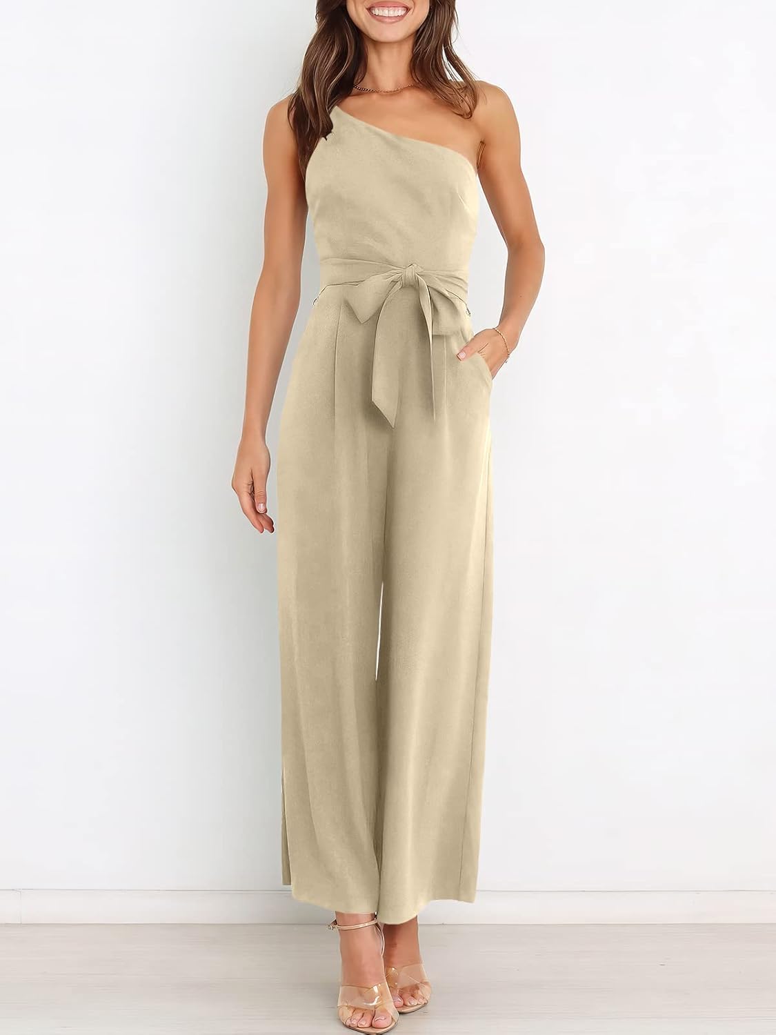 Thumbnail 5 de ANRABESS Women One-Shoulder Jumpsuit S–XL