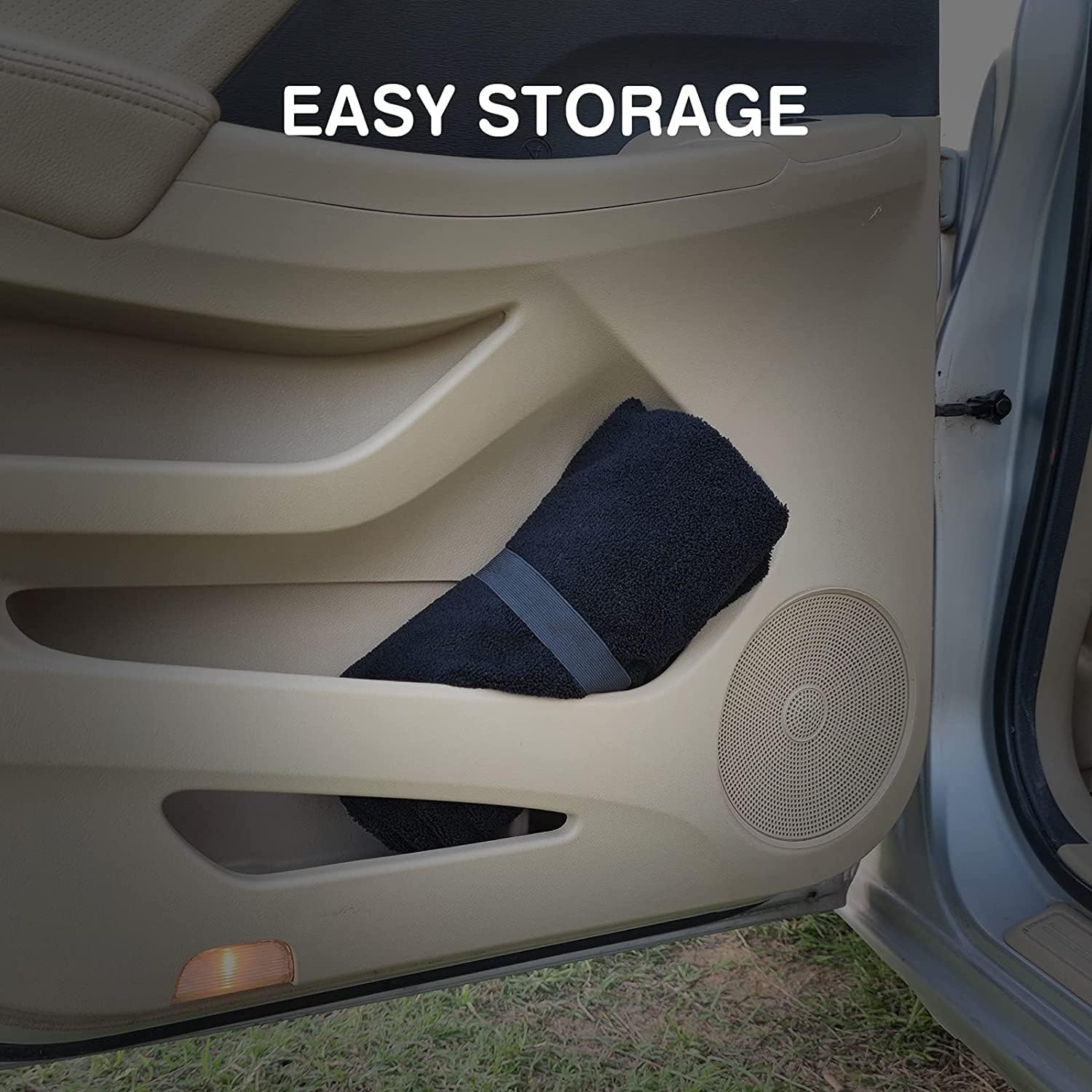 Detalle de Leader Accessories 2pcs Waterproof Towel Front Seat Covers – Black Non-Slip Interior Protector for Cars