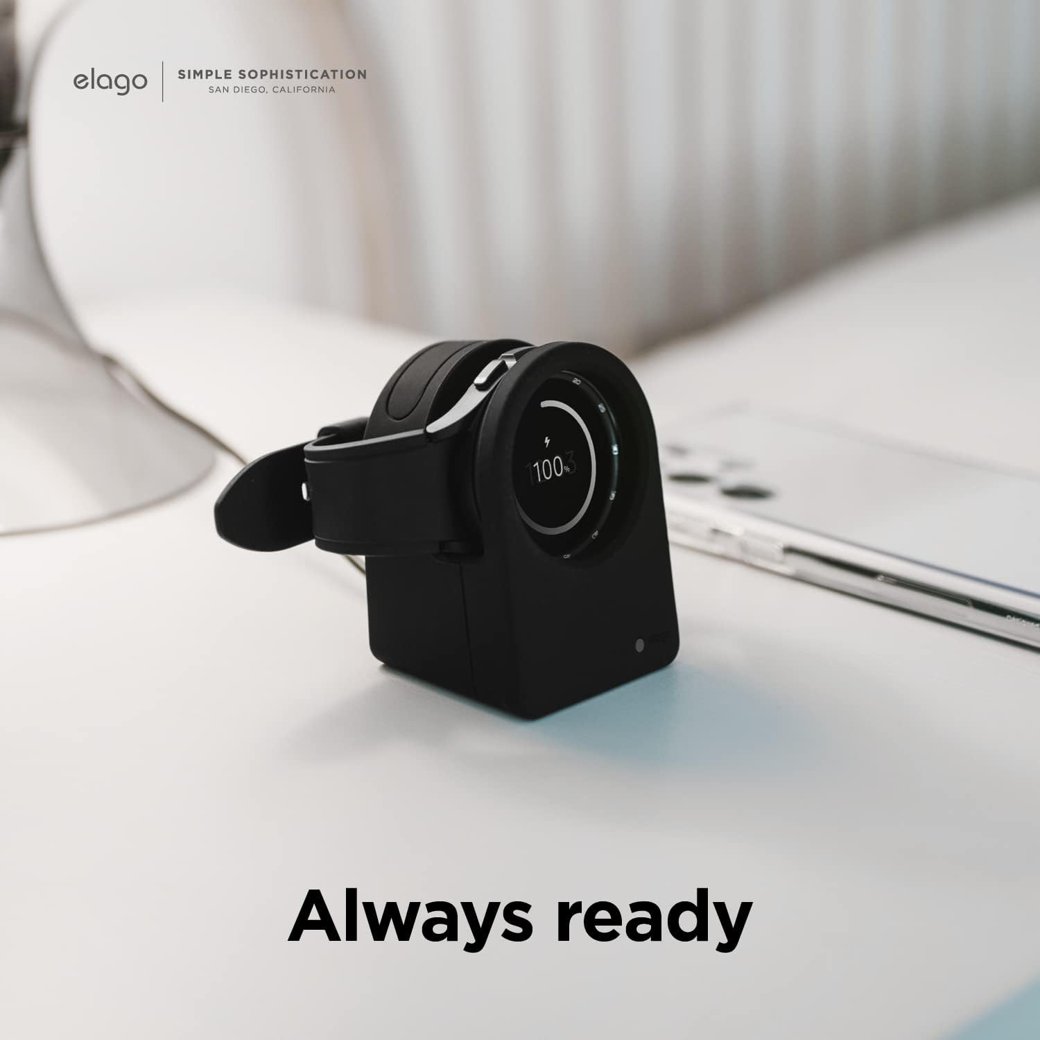 Thumbnail 2 de elago Stand GWT3 supporto ricarica per orologio Samsung Galaxy Watch (compatibile 40–46 mm) con gestione cavi, nero