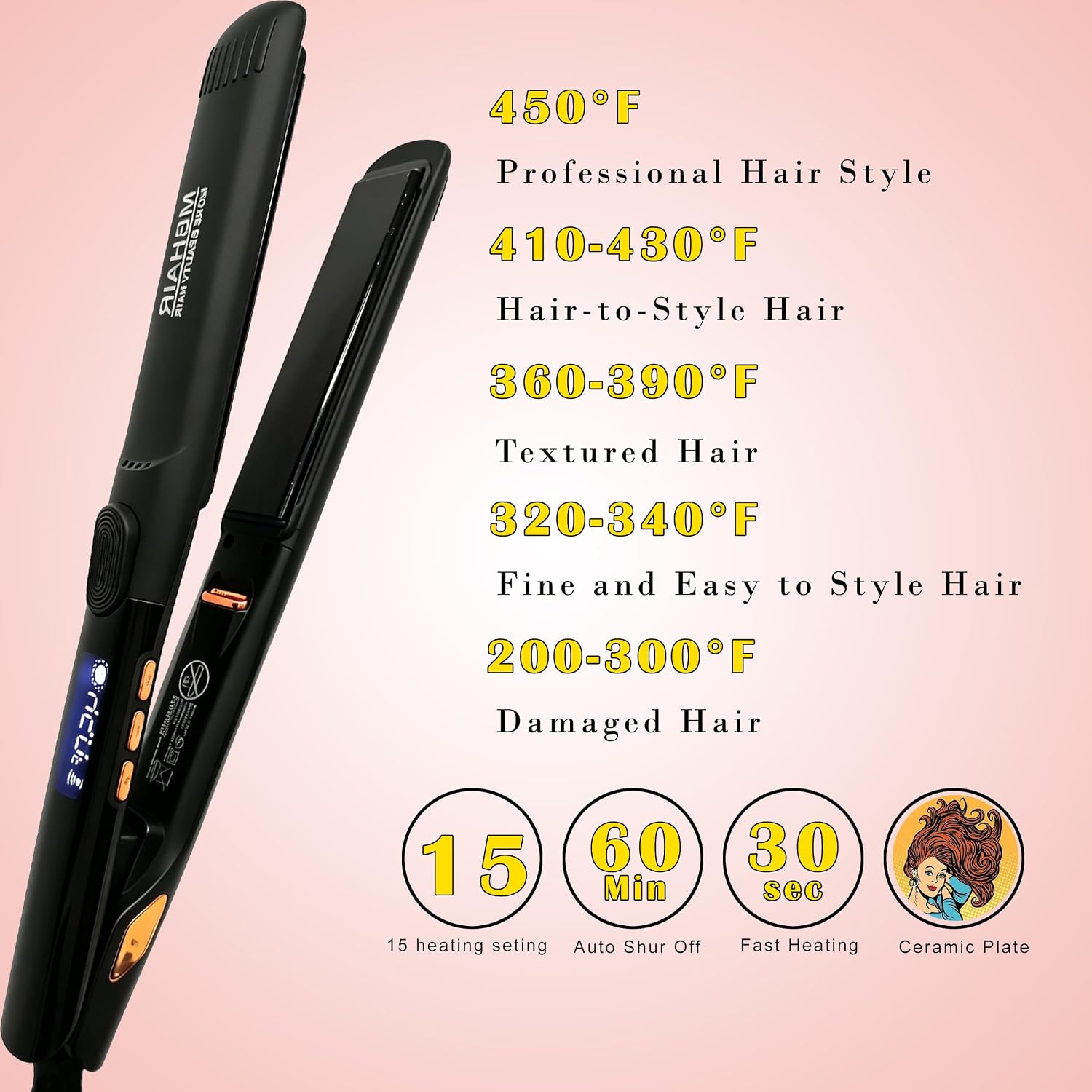 Detalle de MBHAIR Flat Iron 1-Inch