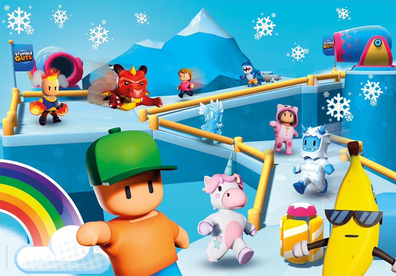 Detalle de Clementoni Guys-180 Teile Kinderpuzzle – Stumble Guys Motive, 7 Jahre, Made in Italy