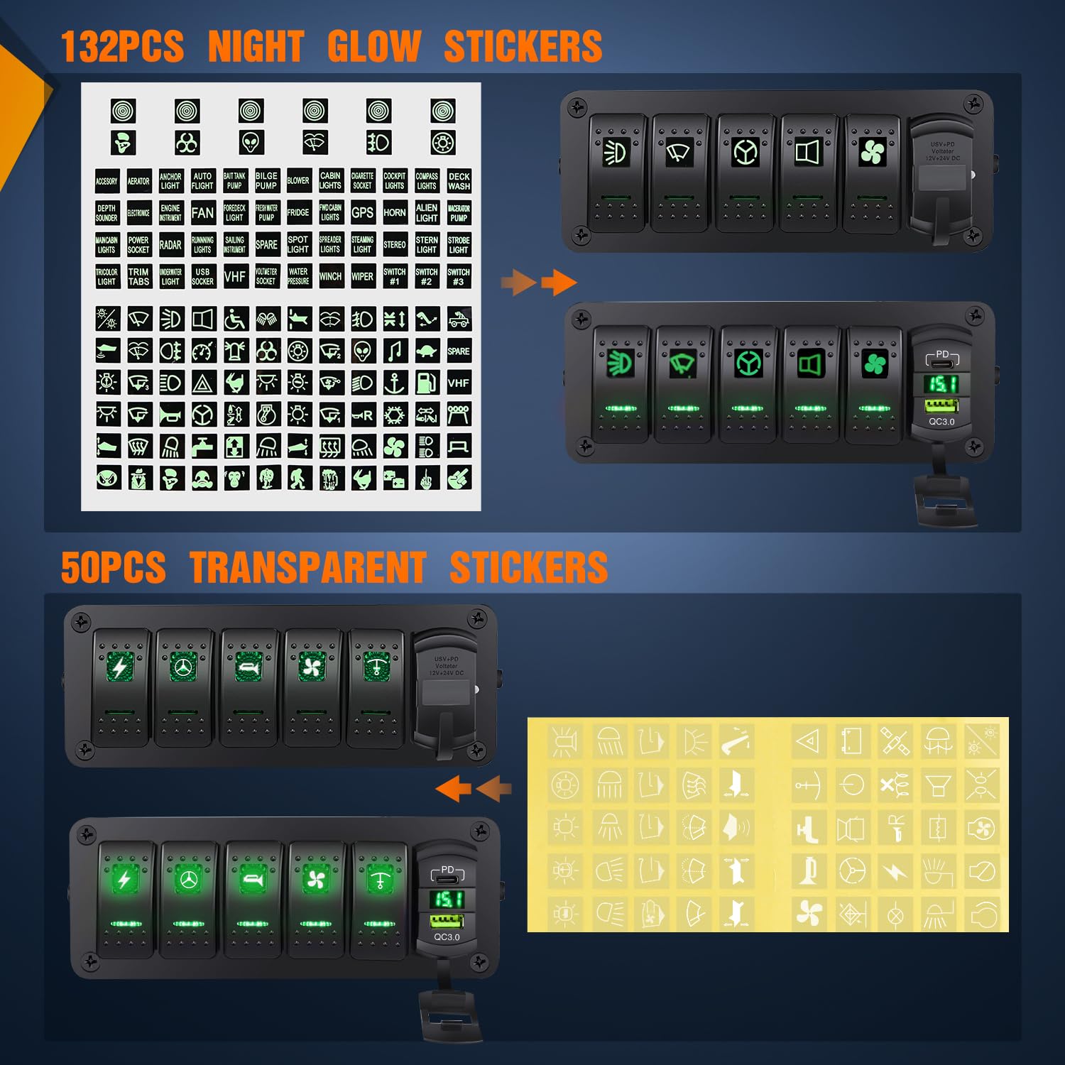 Thumbnail 3 de Nilight 5-Gang Rocker Switch Box, 12V