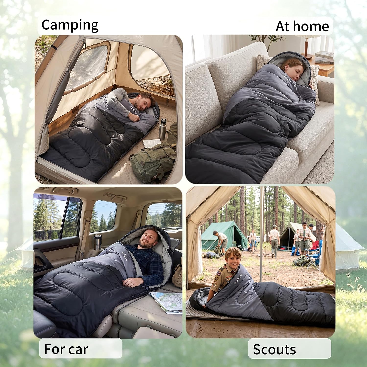 Thumbnail 4 de BORULL 3-Season Sleeping Bag, 3 lb, Compact Pack, 50–80°F Comfort Range