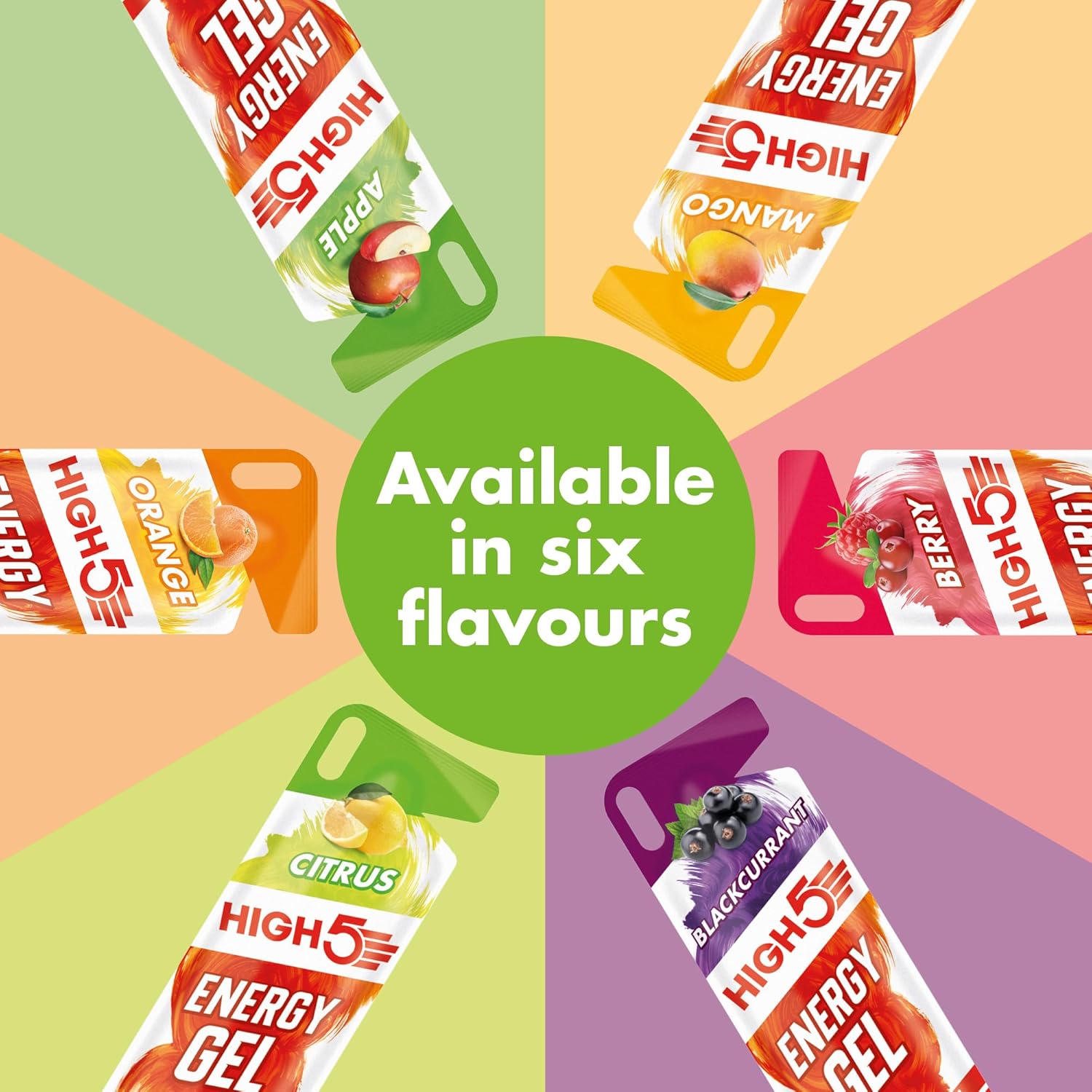 Thumbnail 6 de HIGH5 Running Gels Citrus (caffeine-free) – 23g carbs energy gel, 20 x 40g sachets