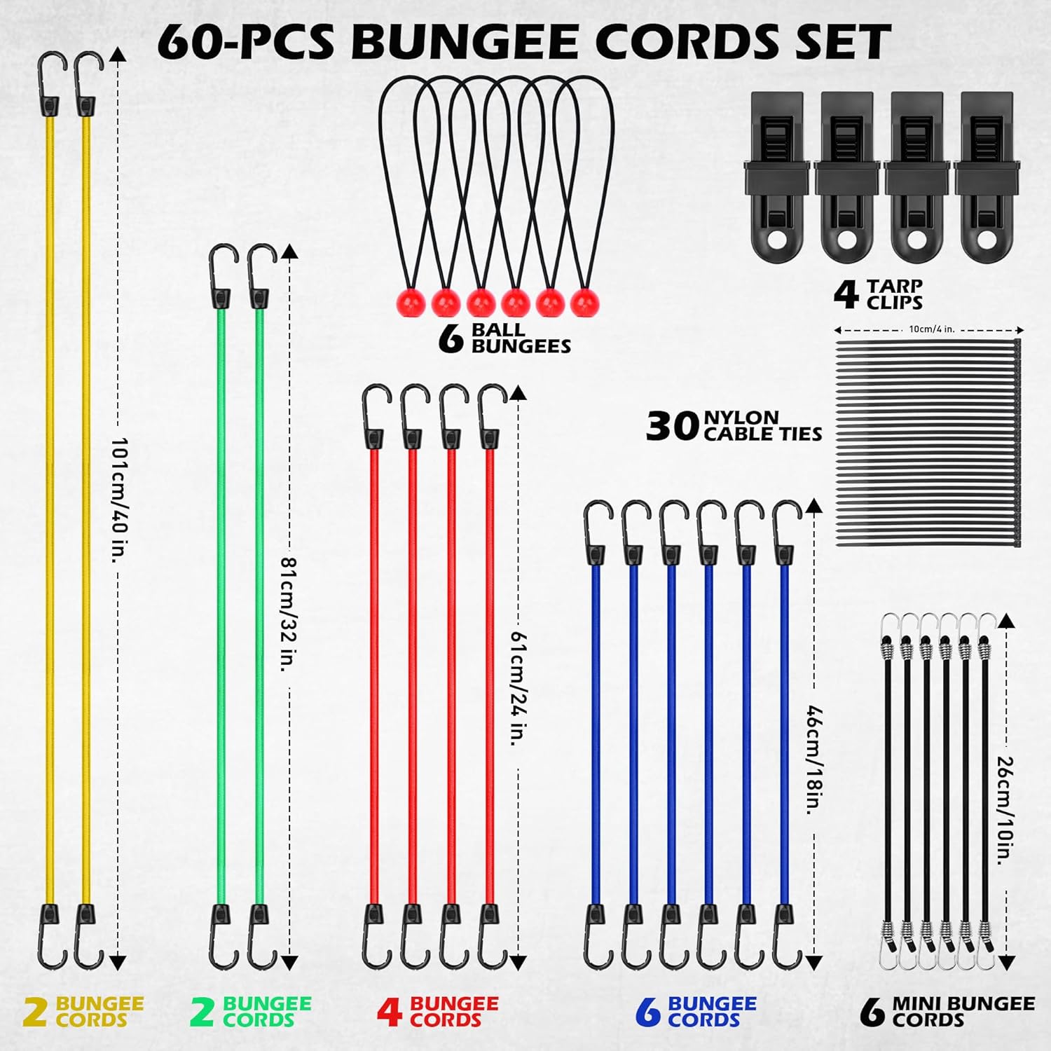 Detalle 2 de 60-Piece Bungee Cords Set