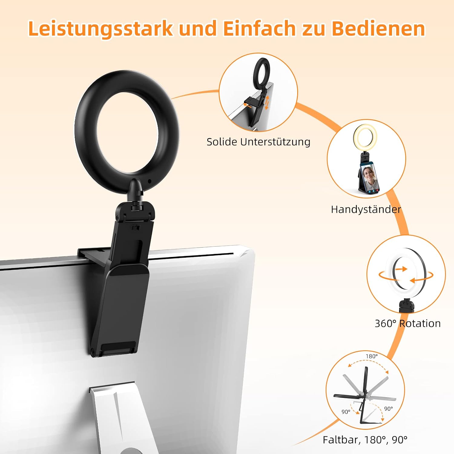 Thumbnail 3 de Evershop Ringlicht 5" LED mit Stativ 10 W