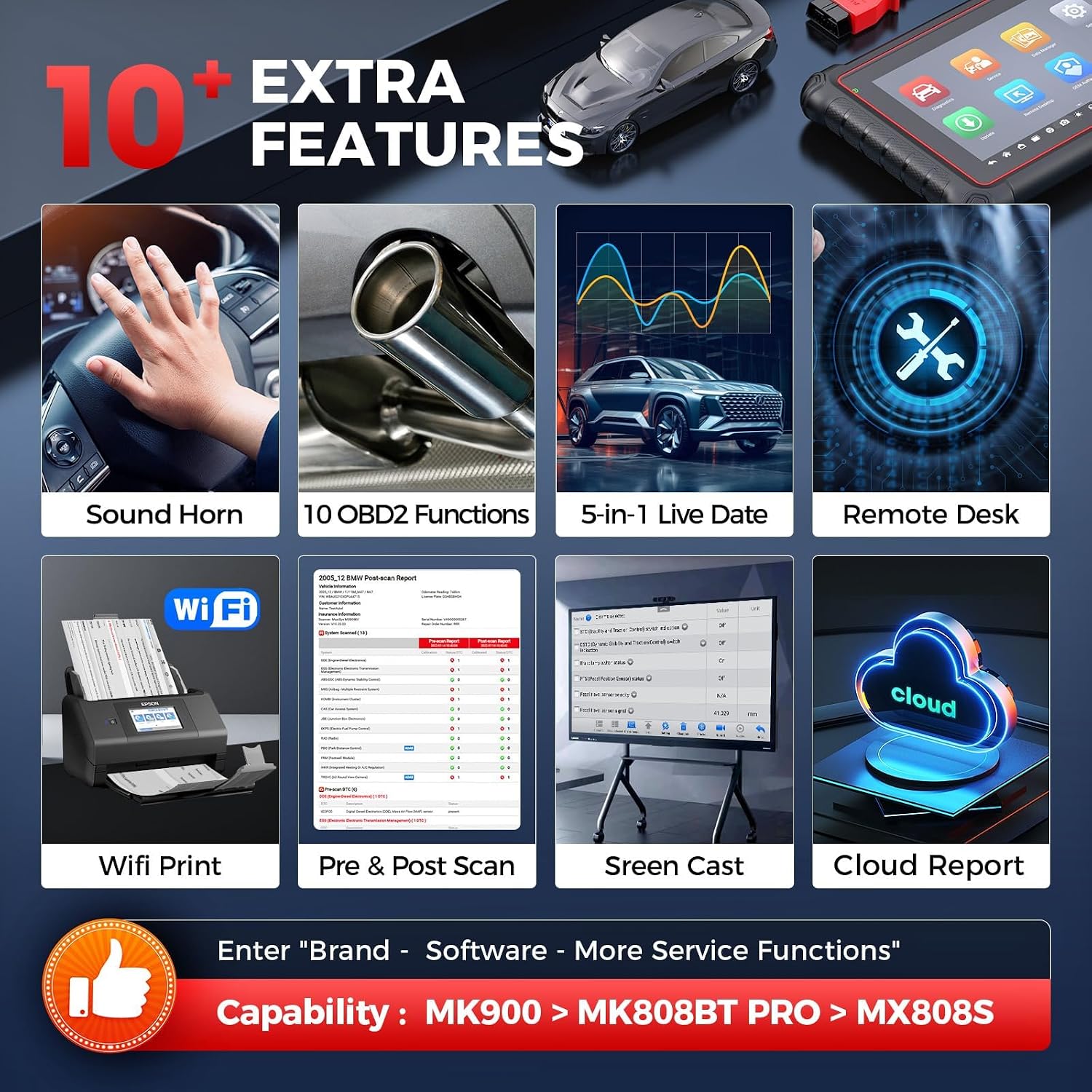 Thumbnail 6 de Autel MaxiCOM MK900 Bidirectional Diagnostic Scanner with 8-Inch Display, CAN-FD & DoIP