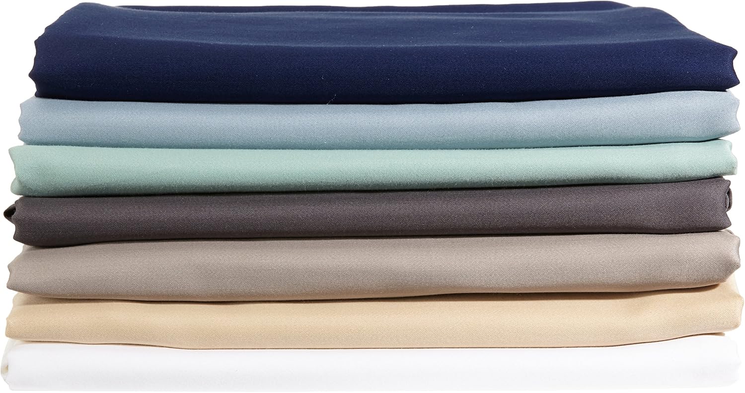 Detalle de Amazon Basics Deluxe Kissenbezug 80x80 cm, Satin 400 Fadenzahl, 2er-Pack, 100% Baumwolle, Weiß