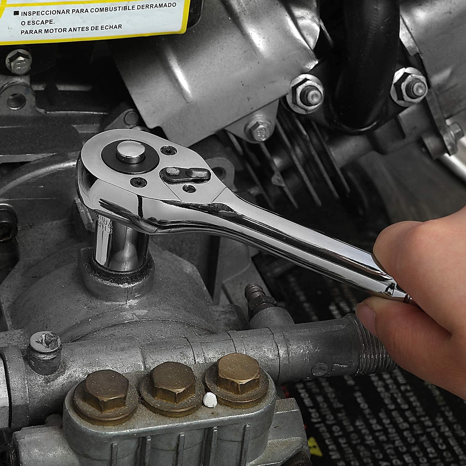 Thumbnail 6 de WORKPRO 39-Piece Drive Socket Set (1/4" & 3/8") with CR-V Sockets, Quick-Release Ratchet, Extension & Box