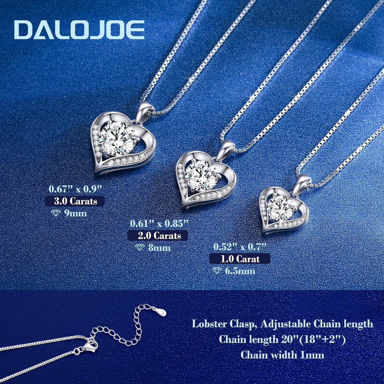Thumbnail 4 de DALOJOE 1 Carat Heart Moissanite Necklace đź’Ž