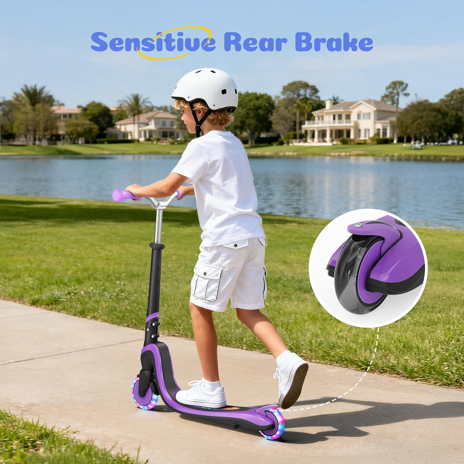 Detalle 2 de TONBUX Trottinette pour Enfants: lumière, sécurité et légèreté pour 3–12 ans