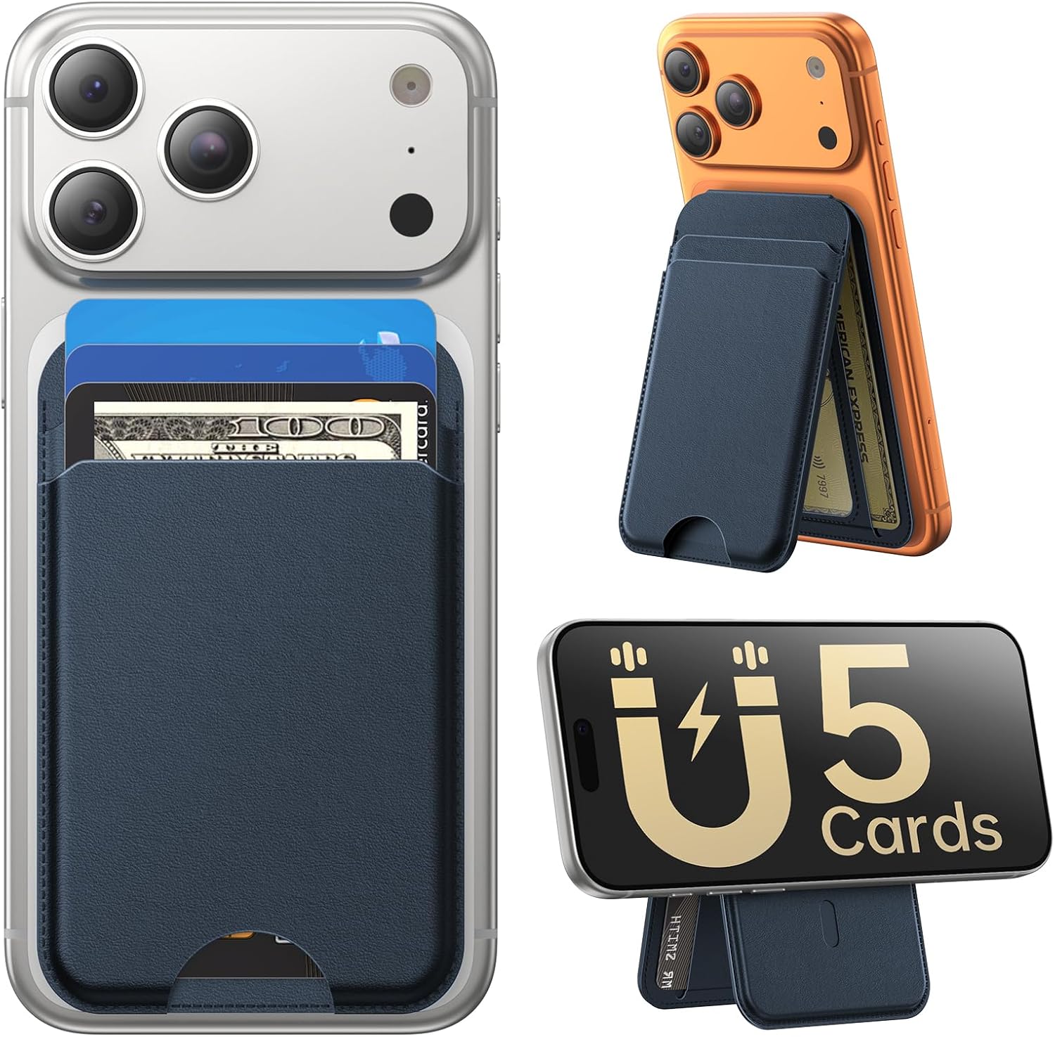 Detalle 2 de Fanseesy MagSafe Wallet with Stand for iPhone (5 Card Slots)
