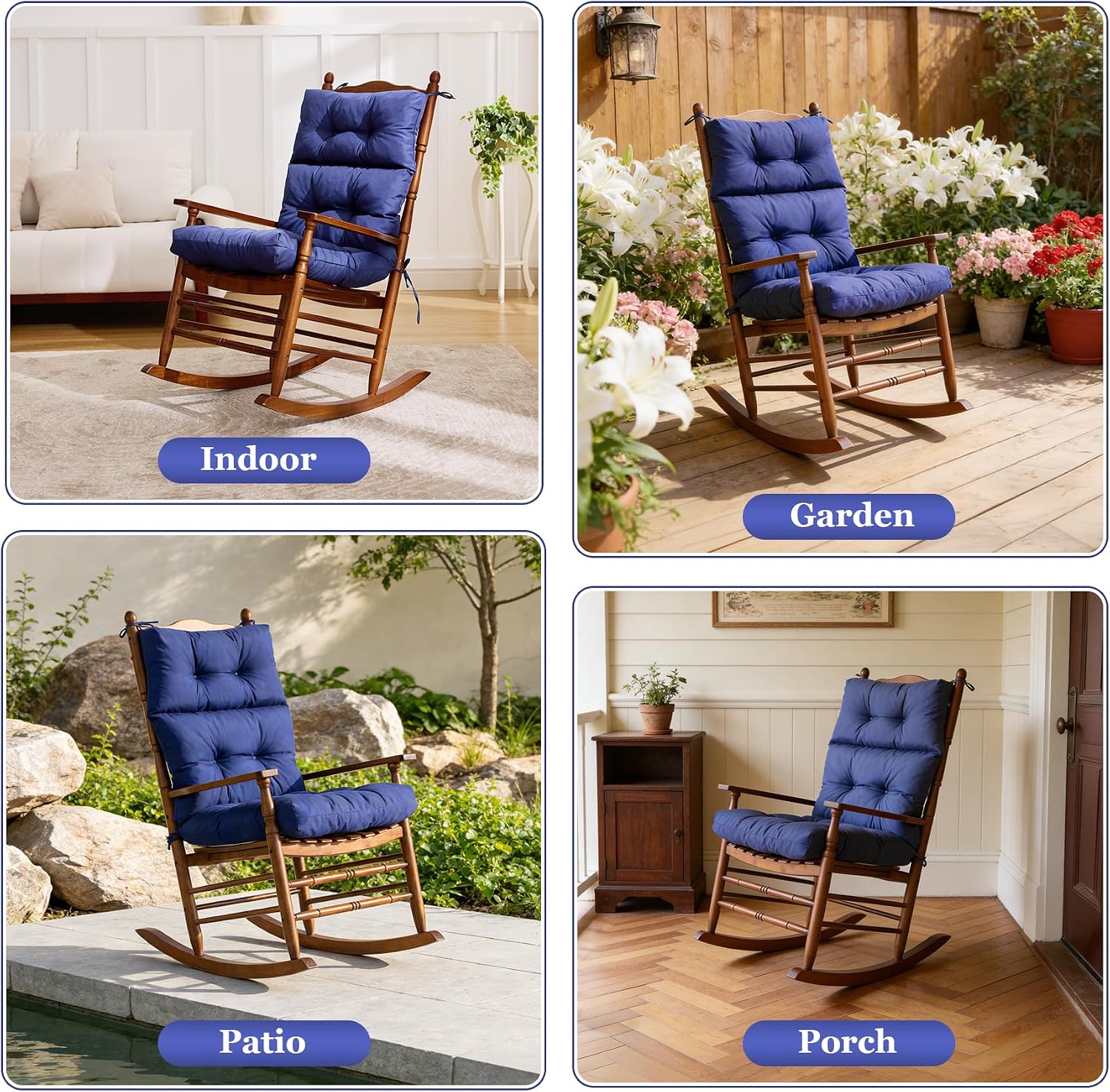 Detalle de Aegisun Rocking Chair Cushion 44x23x4 Inch