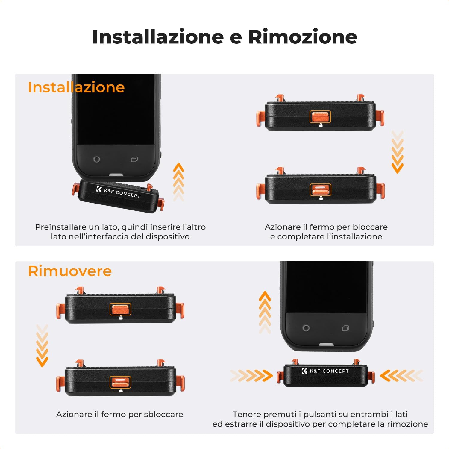 Thumbnail 6 de K&F CONCEPT Supporto magnetico a sgancio rapido per Insta360 X5 – versioni migliorate e base in alluminio