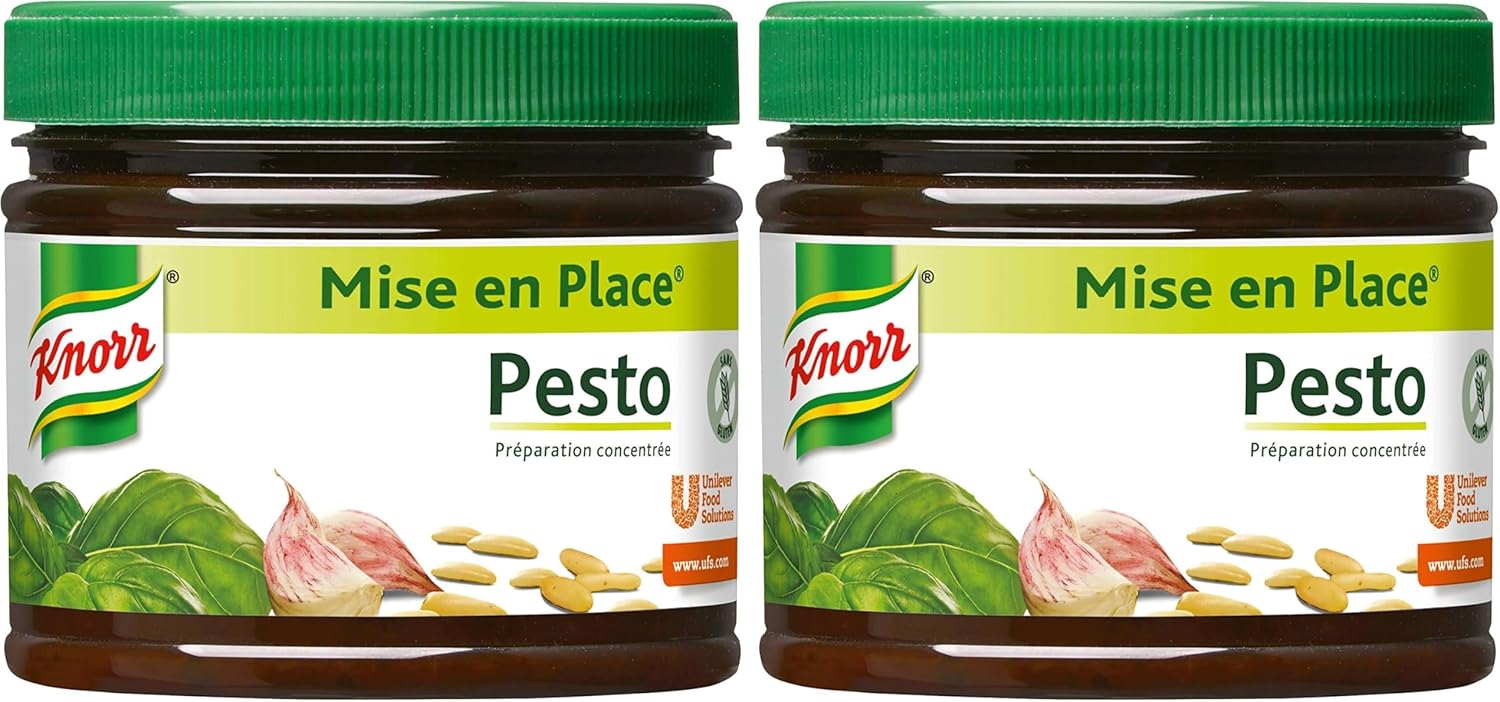 Detalle de Knorr Mise En Place Pesto Basilic + Ail (340 g) – vegan, sans colorant ni conservateur