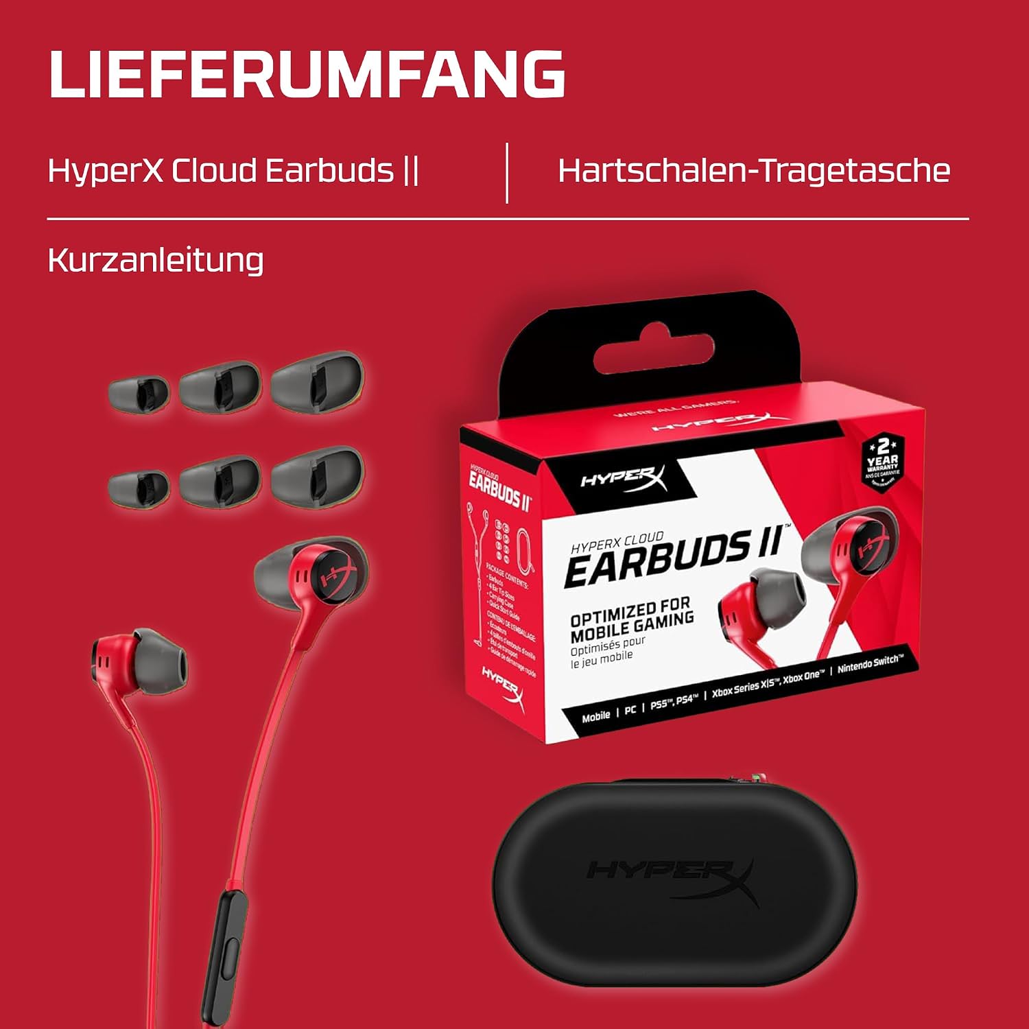 Thumbnail 6 de HyperX Cloud Earbuds II – kabelgebundene Gaming-Ohrhörer mit 14-mm-Treibern