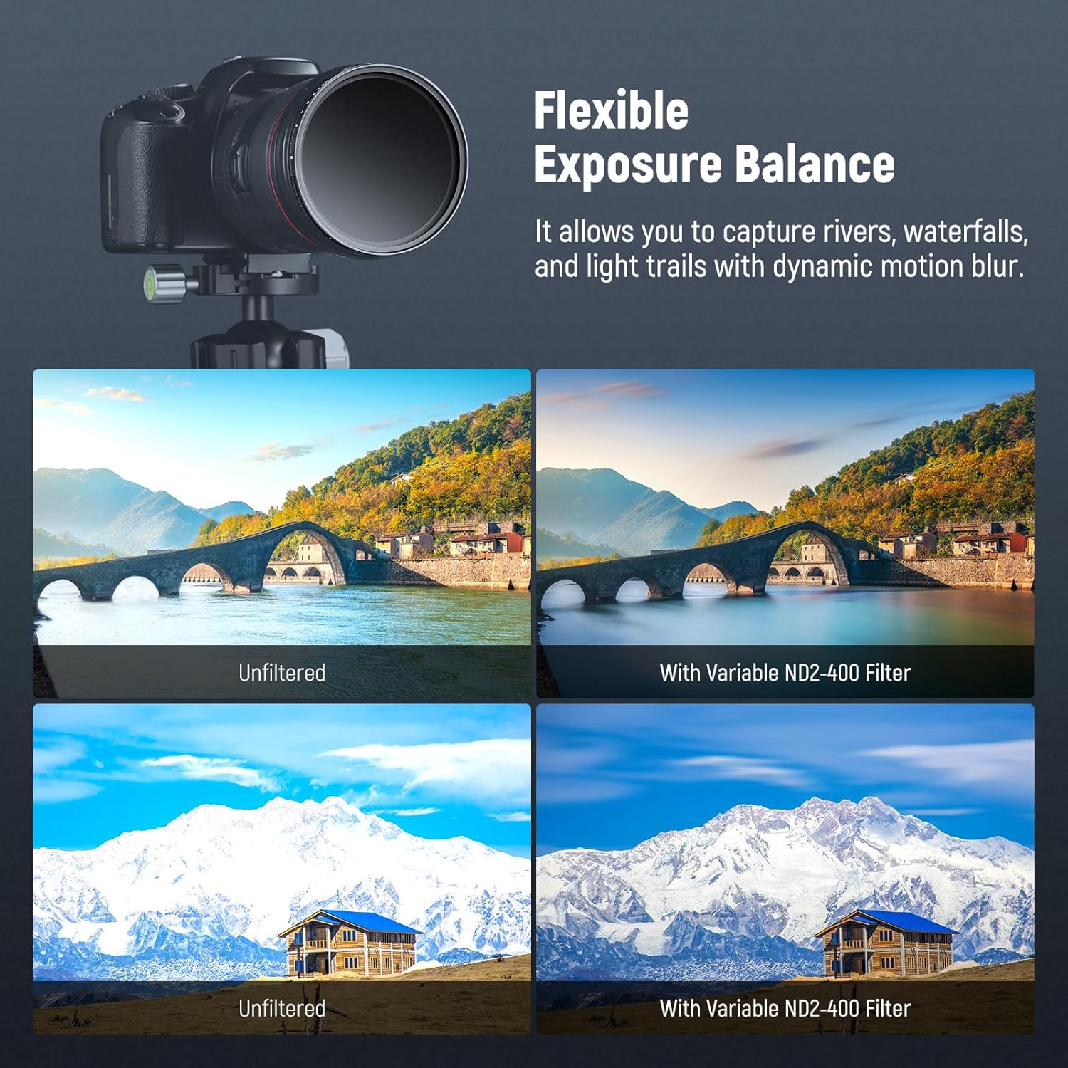 Thumbnail 5 de NEEWER BASICS 77mm Variable ND Filter (ND2-400), rotatable 1–9 stops light reduction