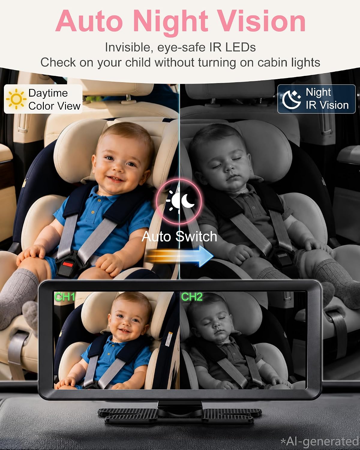 Detalle 1 de Babyvue Dual Baby Car Camera BV3 MAX