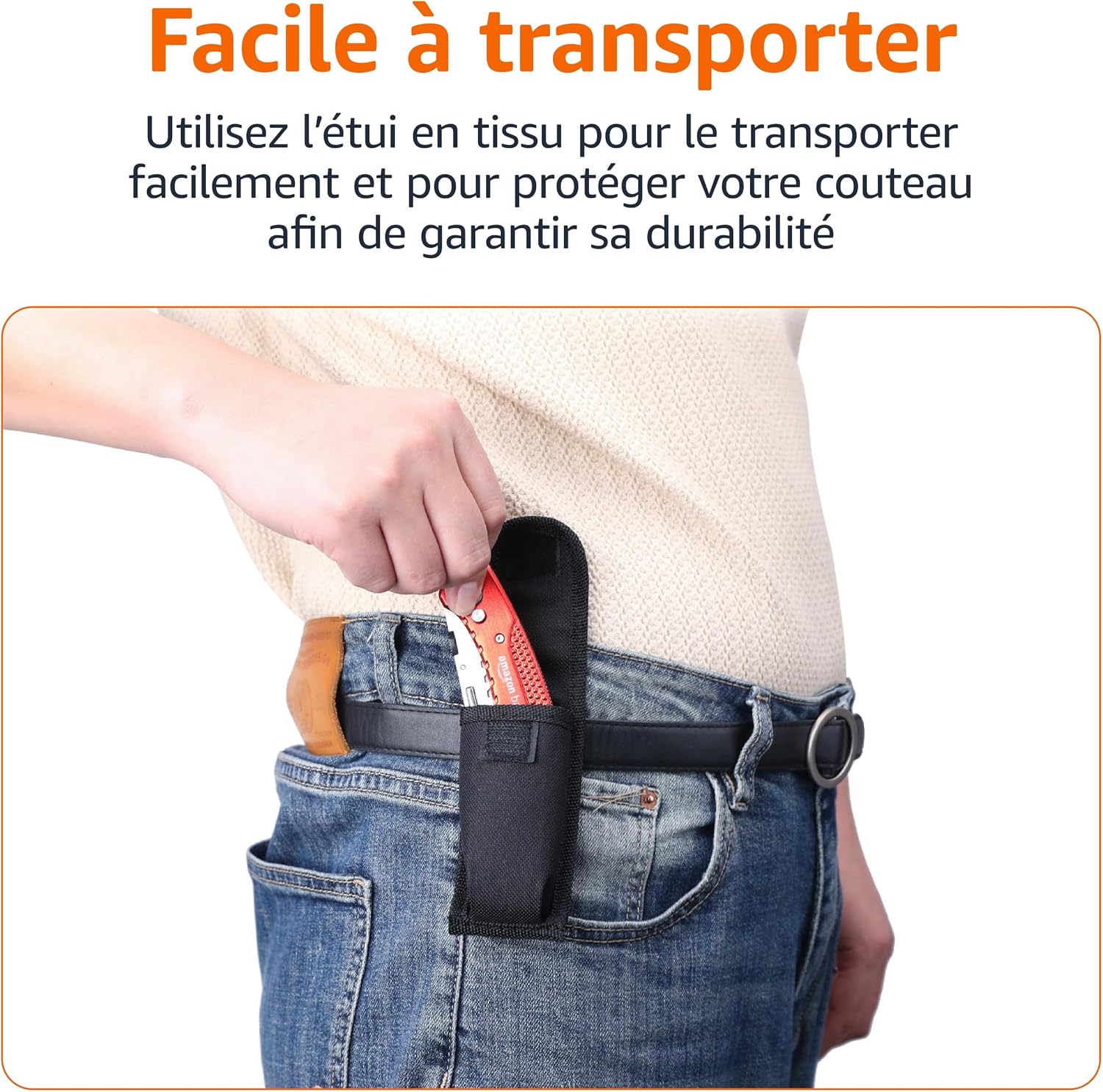 Thumbnail 4 de Amazon Basics Couteau utilitaire pliable rouge