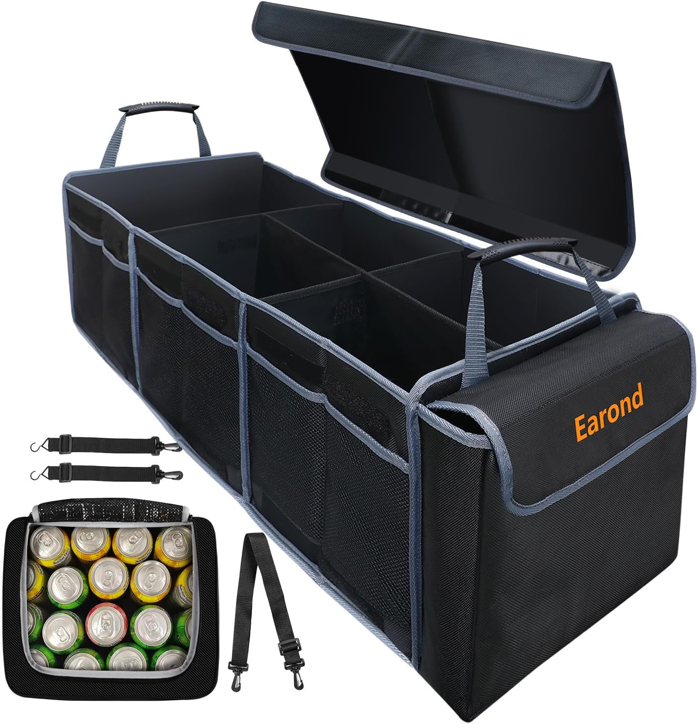Detalle de EAROND Collapsible Trunk Organizer 3 Compartments