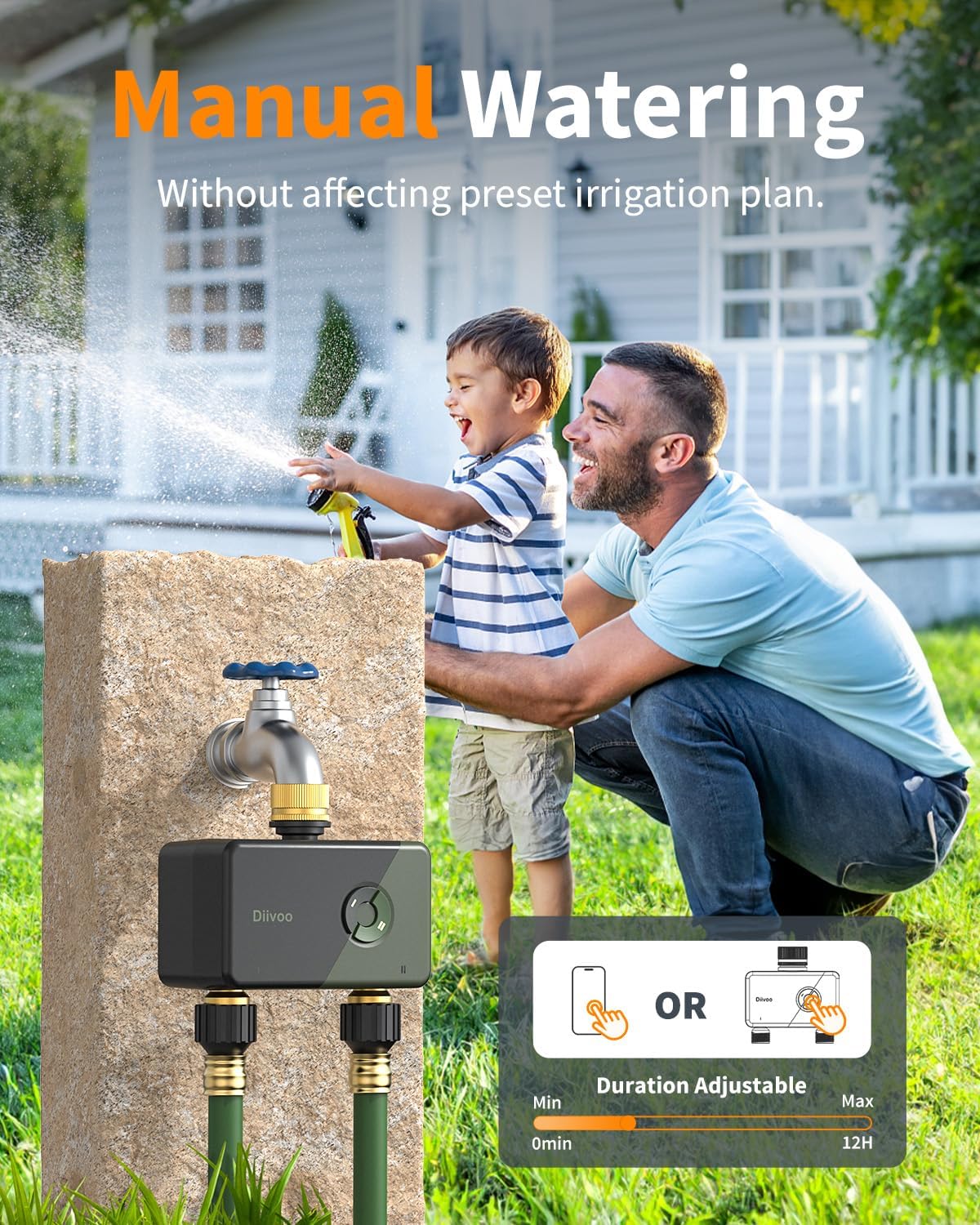 Thumbnail 4 de Diivoo WiFi Sprinkler Timer (2 Zone) smart hose & tap controller with app and Alexa/Google support