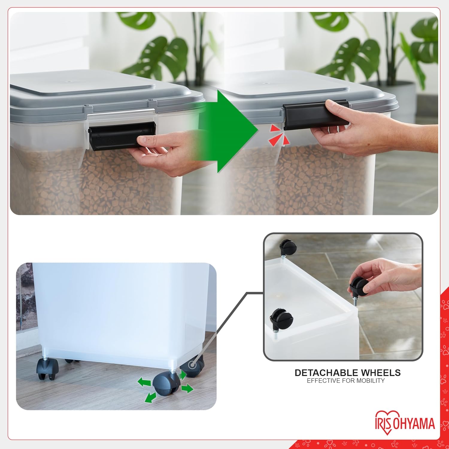 Thumbnail 4 de Iris Ohyama Europe ATS-L, contenitore ermetico per crocchette 45 L / 15 kg con ruote e paletta