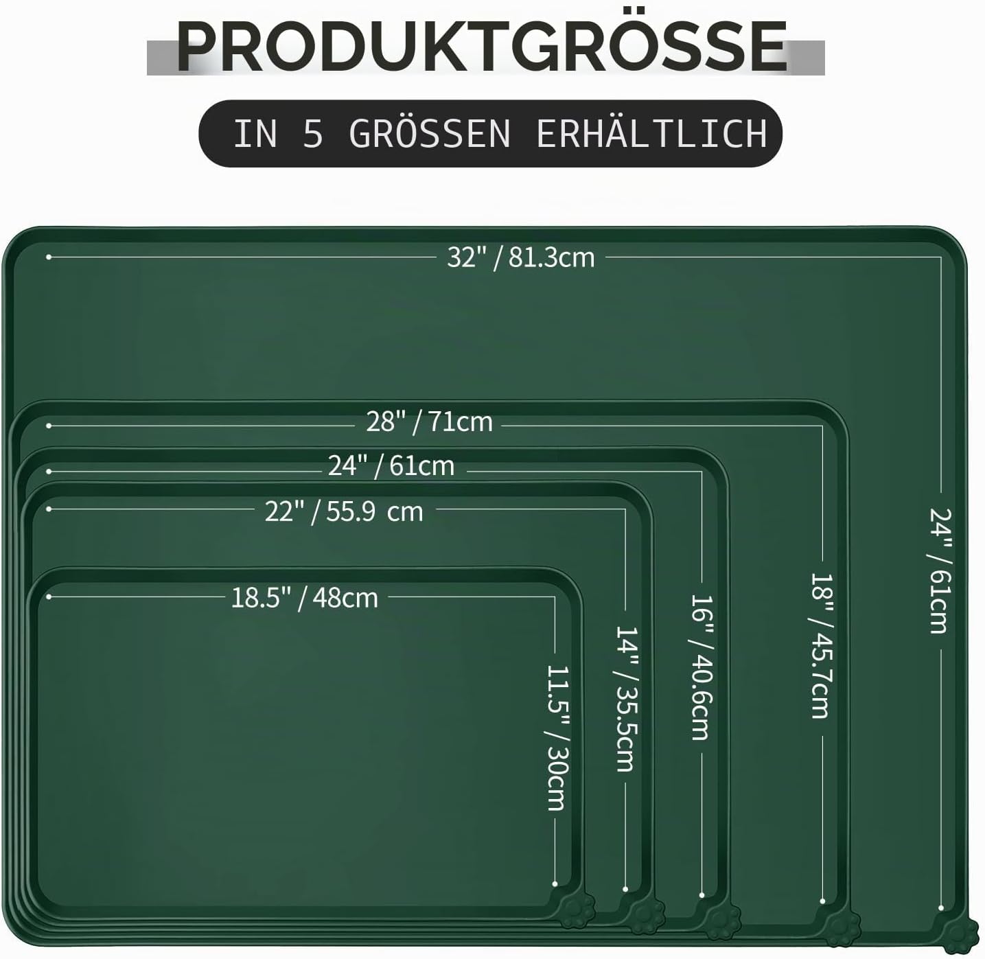 Thumbnail 1 de Reopet Silikon-Futtermatten für Haustiere – Wasserdichte, rutschfeste Matten mit erhöhten Rändern in 5 Größen