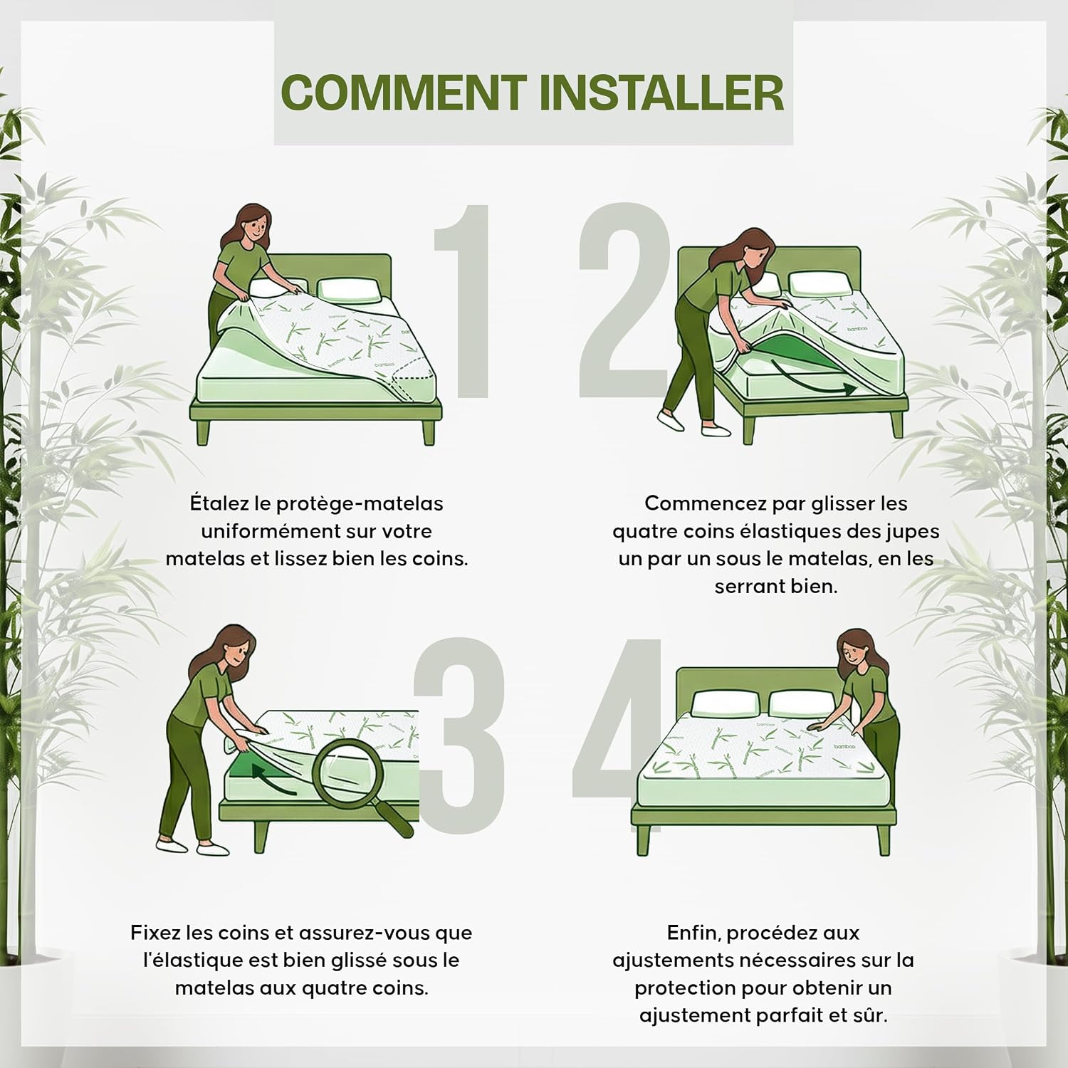 Thumbnail 6 de Utopia Bedding Protège-matelas imperméable en viscose (160 x 190 x 30 cm) avec drap-housse