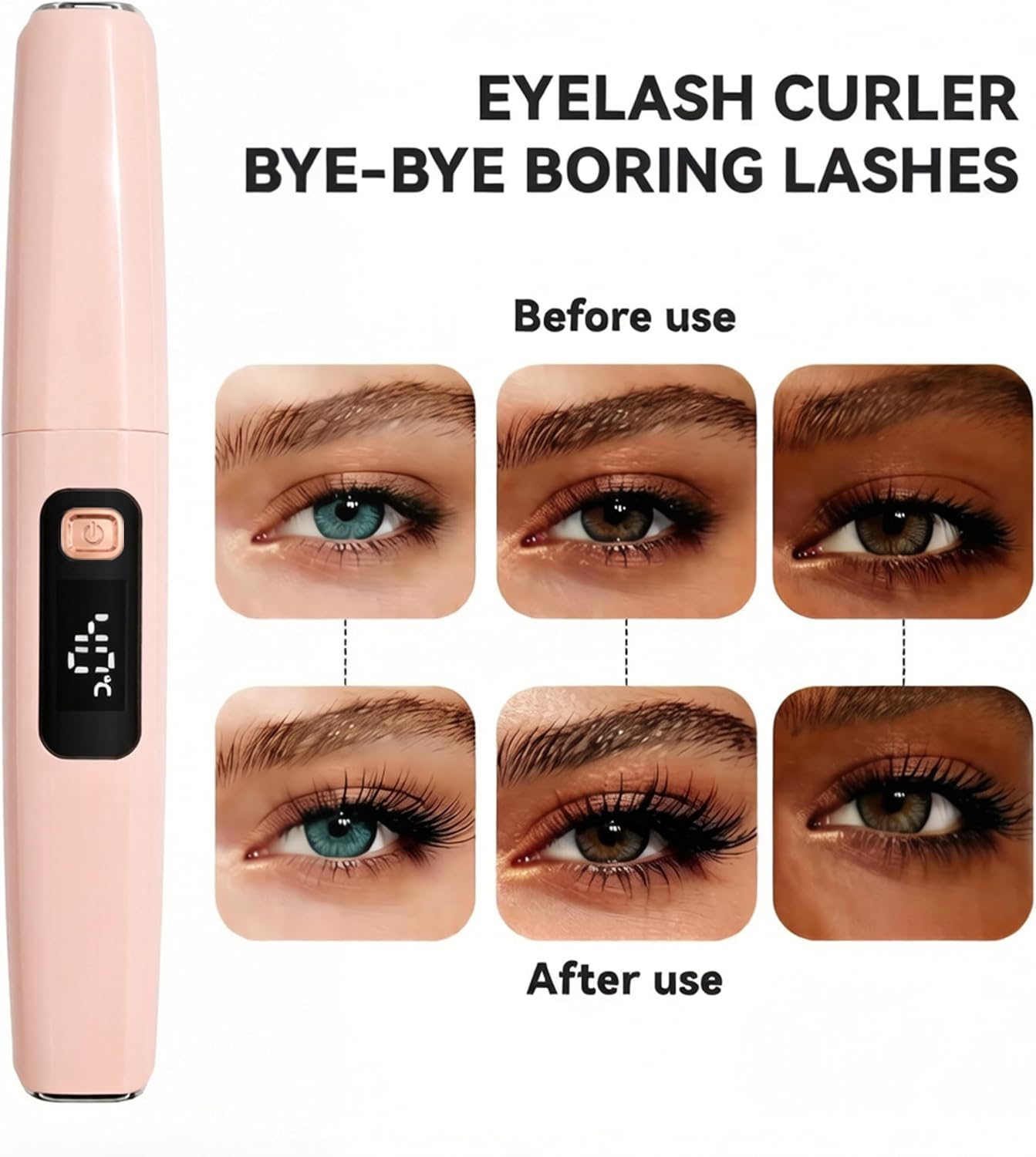 Detalle de Raysino S800 Heated Eyelash Curler, Rechargeable with 6 Heat Settings
