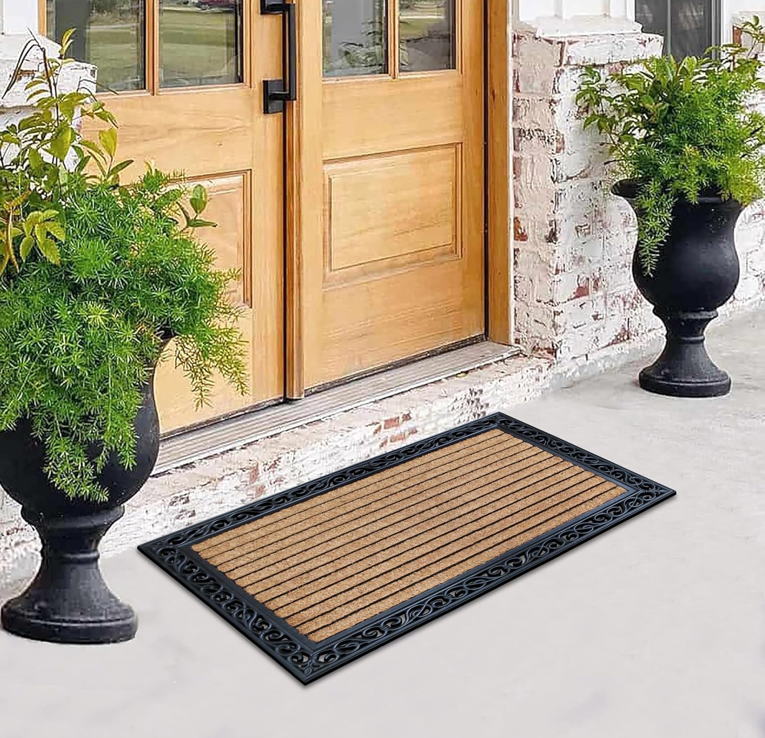Detalle de A1 Home Collections Coir and Rubber Doormat, 30 x 48 in