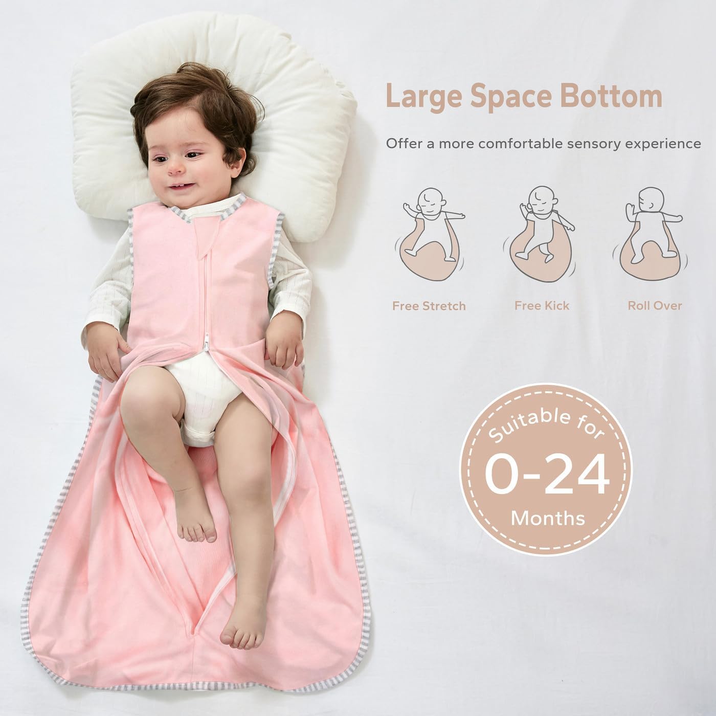 Thumbnail 4 de TURMIN Baby Sleeping Bag 0.5 Tog – 0–24 Months, 100% Cotton Sleeveless Newborn Sleep Sack
