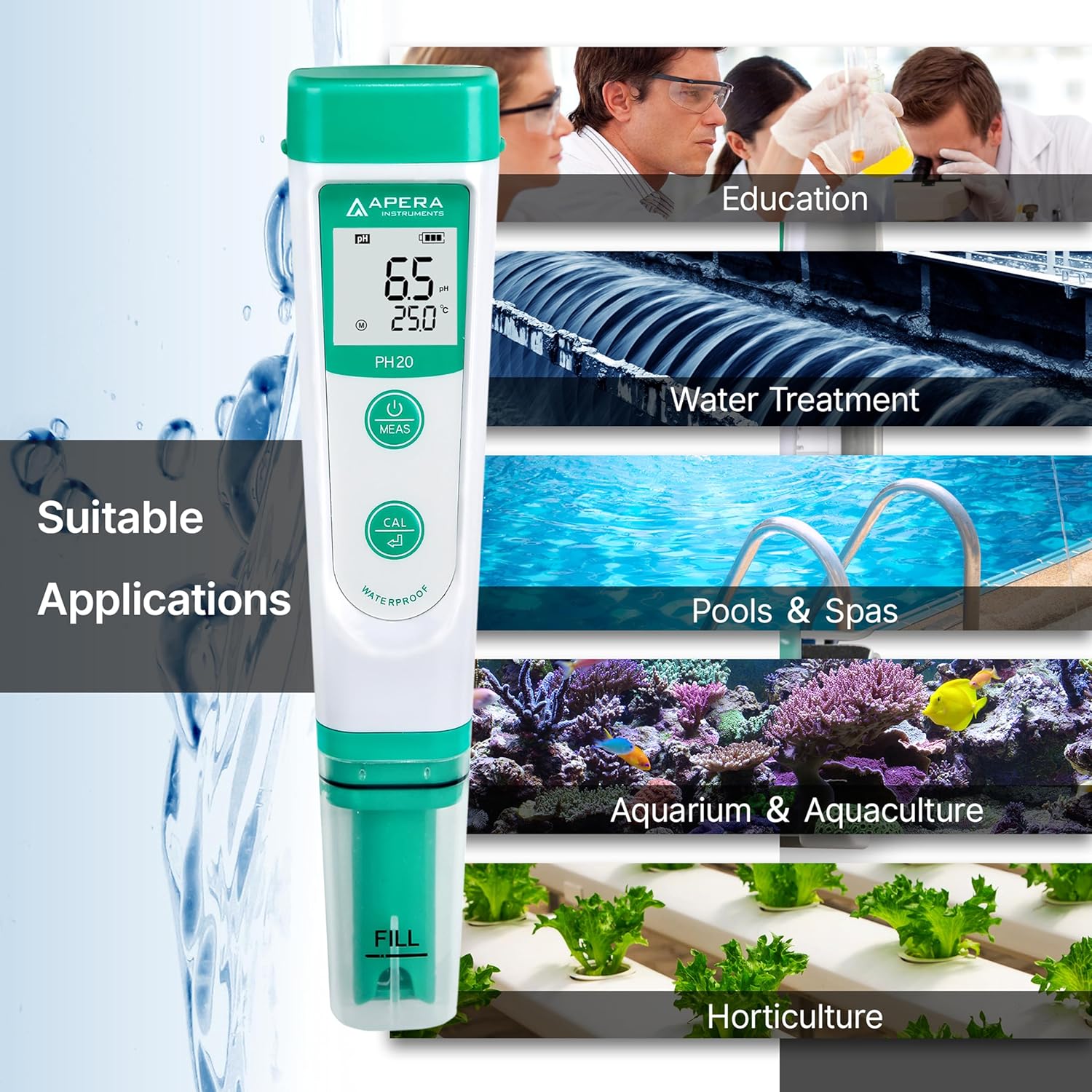 Thumbnail 3 de Apera Instruments PH20 📱 Medidor de pH de Bolsillo, Precisión y Resistente