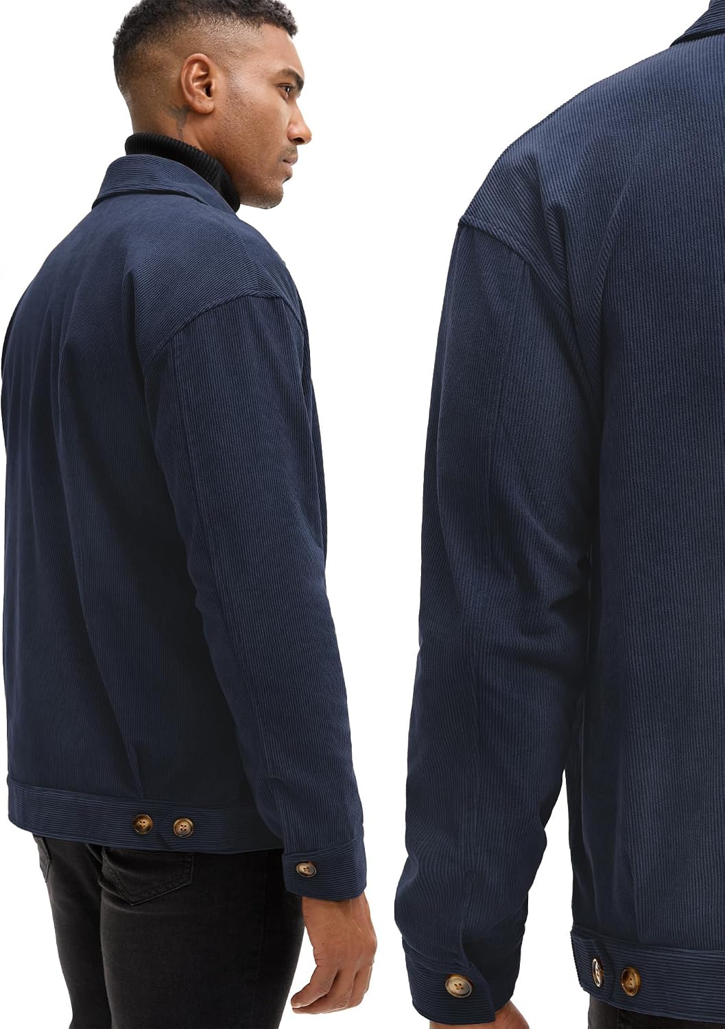 Detalle de Comdecevis Men's Corduroy Bomber Jacket