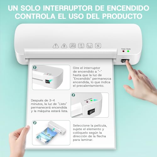 Thumbnail 4 de Plastificadora A4 4 en 1 NAHKZNY Máquina Laminadora con 15 Bolsas Plastificación para A4/A5/A6, Laminadora Térmica Caliente ABS Calentamiento Rápido Ideal para Oficina, Escuela y Hogar