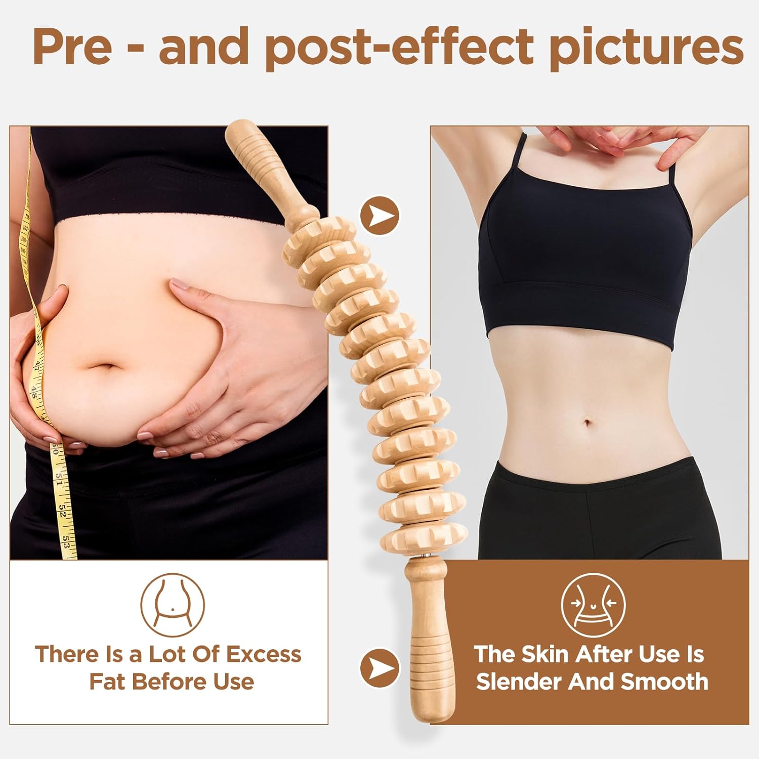 Thumbnail 6 de MZDXJ Wooden Cellulite Massage Roller – 12 Wheel Handheld Fascia Tool