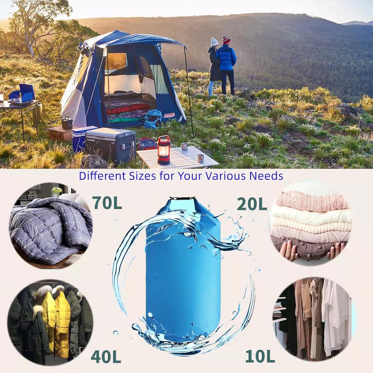 Thumbnail 3 de 10L/20L/40L/70L Waterproof Dry Bag: Lightweight, Durable Dry Sacks for Outdoors