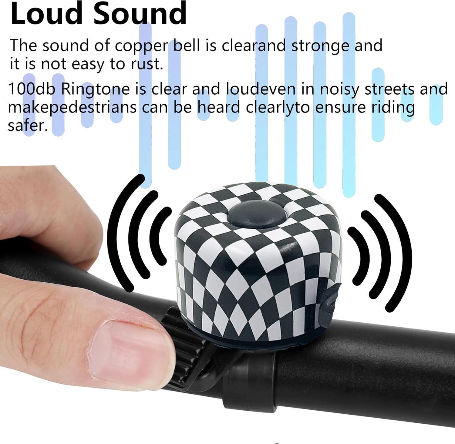 Thumbnail 3 de laeeyin Mini Fahrradklingel – lauter Knacksound (120 dB) für MTB, Rennrad und Alltagsradeln