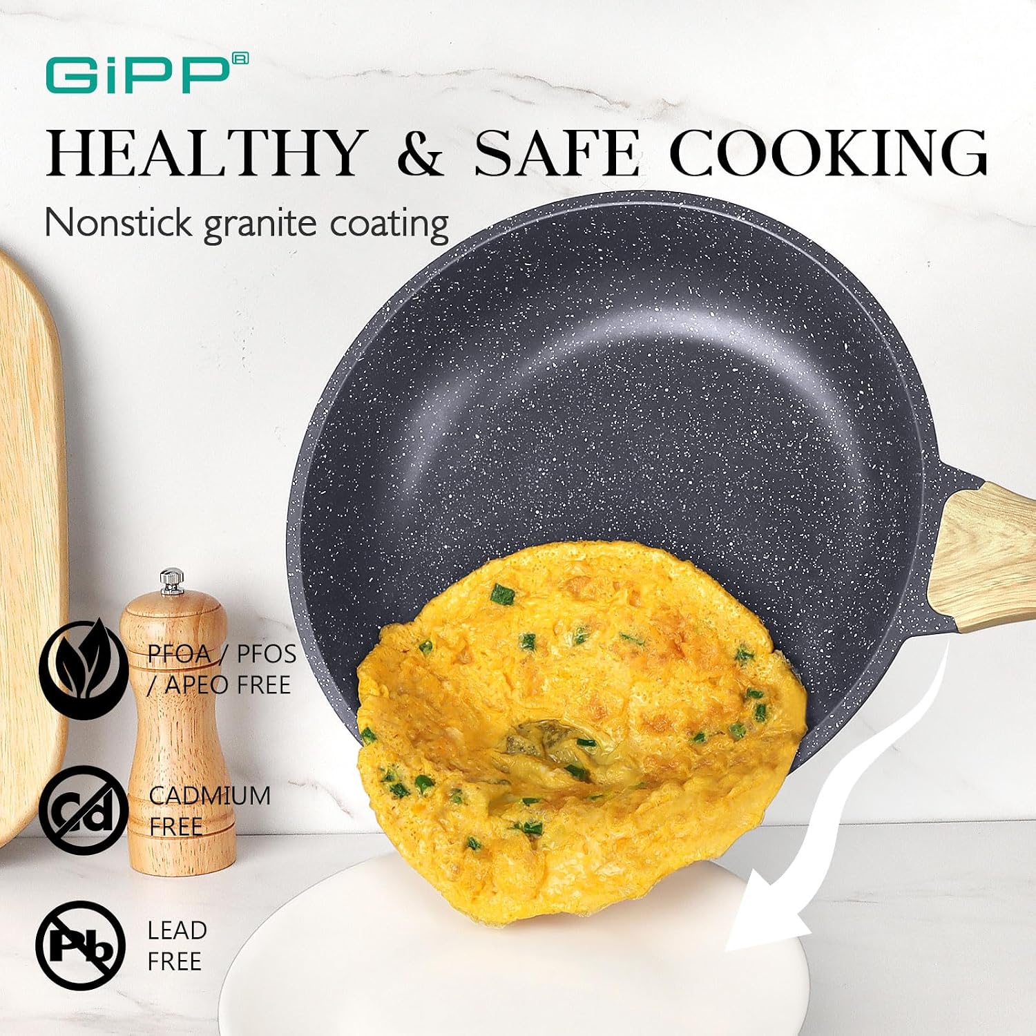 Detalle 2 de GIPP 22-Piece Ceramic Nonstick Cookware Set