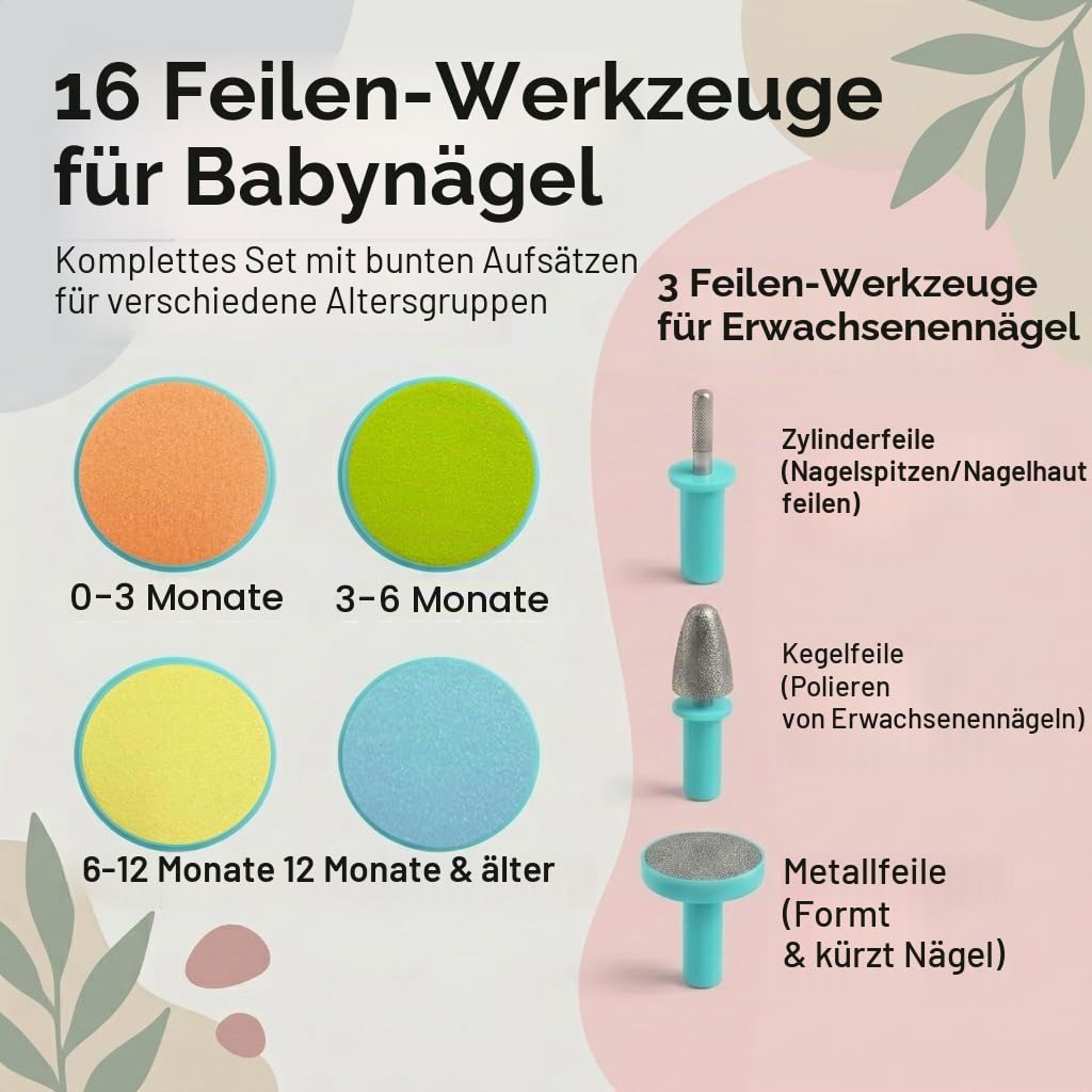 Thumbnail 5 de Royal Angels Verbesserter 21-in-1 Baby-Nageltrimmer mit beschriftetem Etui – leise, sicher und vielseitig