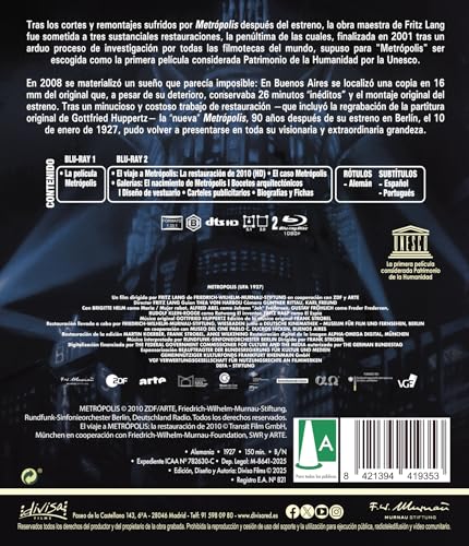 Detalle 2 de Metropolis (1927) de Fritz Lang — Blu-ray + Extras | Divisa Films